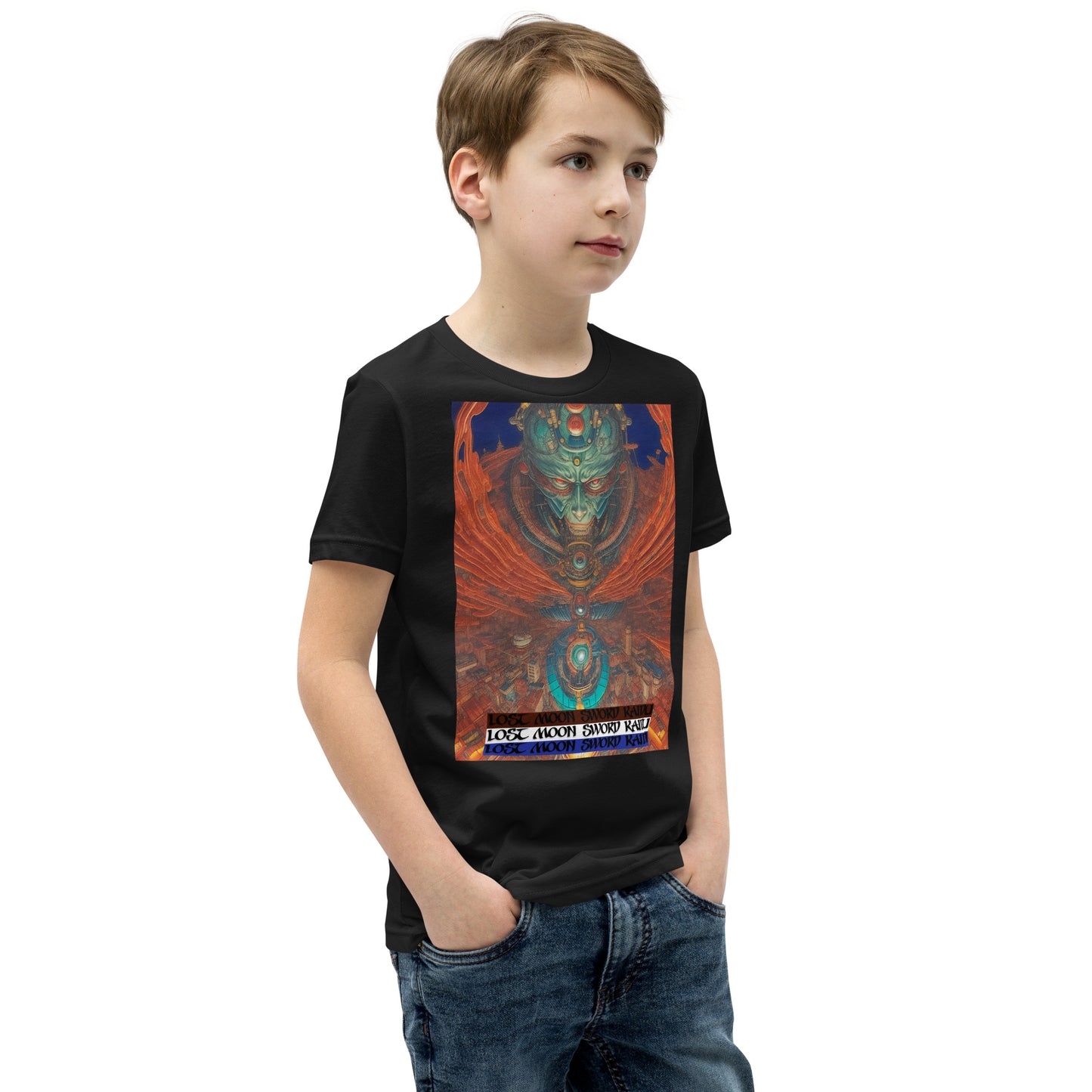 Youth Short Sleeve T-Shirt. Collection - Lost Moon Sword Kaidu, Design - ANDRBEL STUDIO