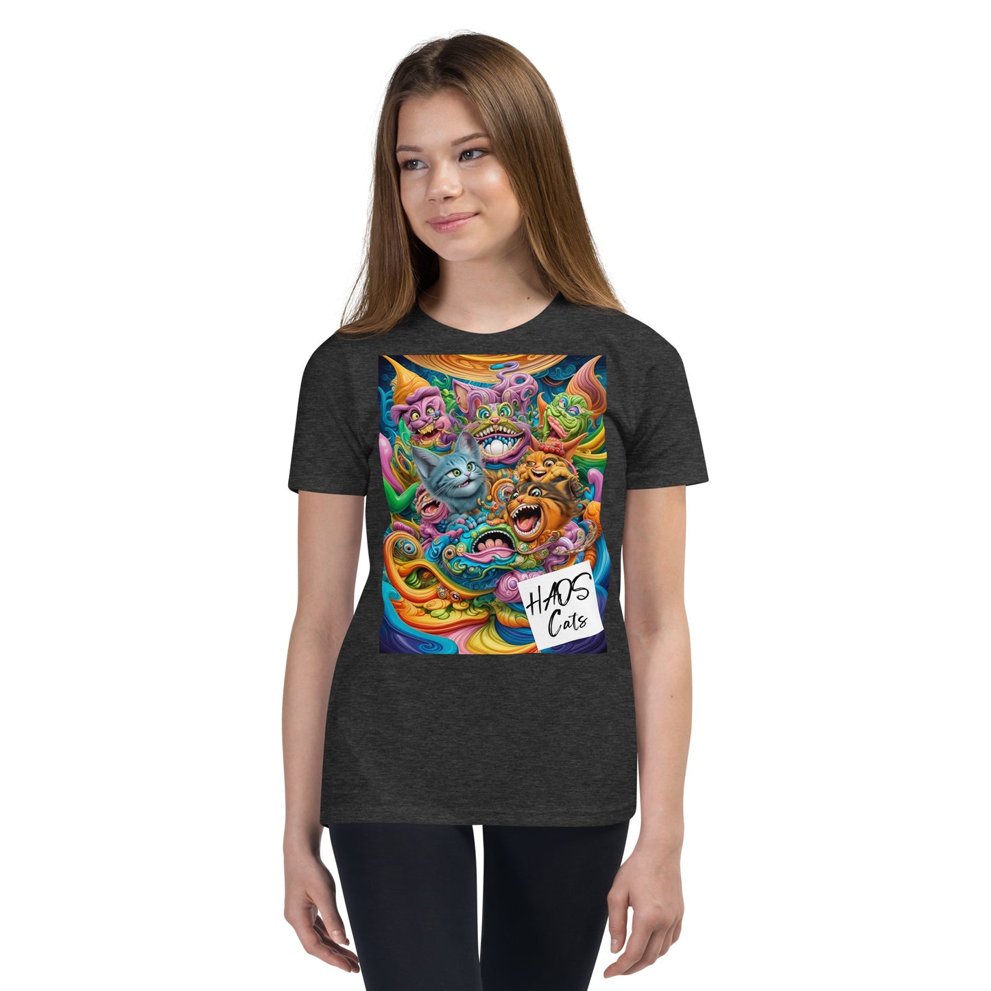 Youth Short Sleeve T-Shirt. Collection - HAOS Cats, Design - ANDRBEL STUDIO