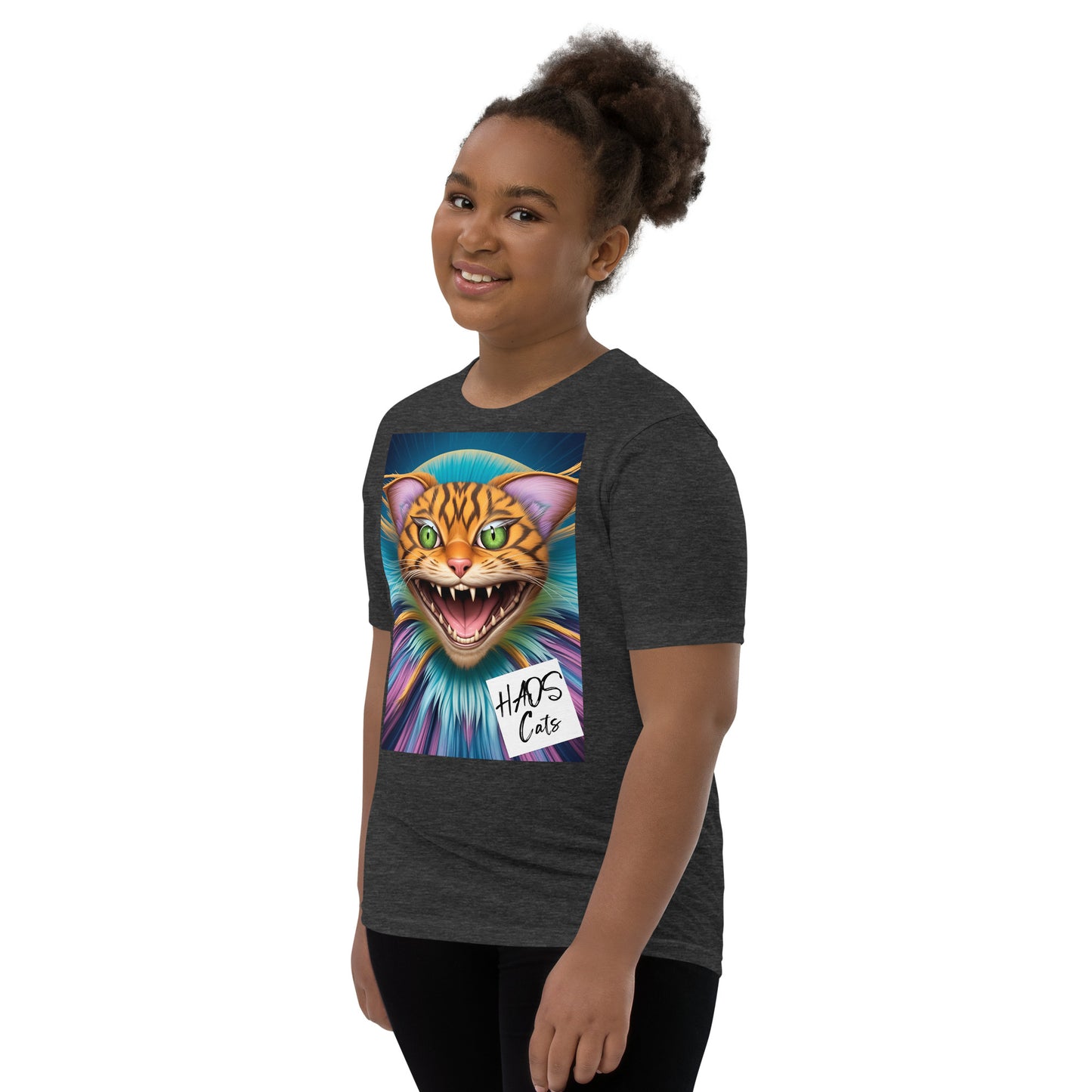 Youth Short Sleeve T-Shirt. Collection - HAOS Cats, Design - ANDRBEL STUDIO