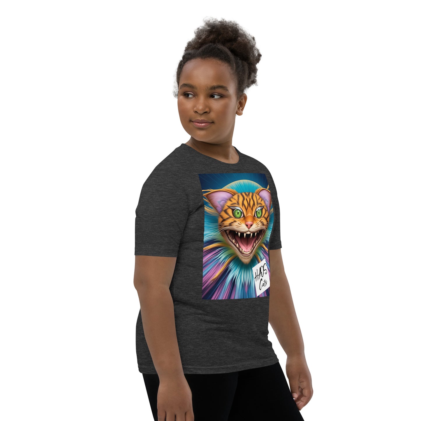 Youth Short Sleeve T-Shirt. Collection - HAOS Cats, Design - ANDRBEL STUDIO