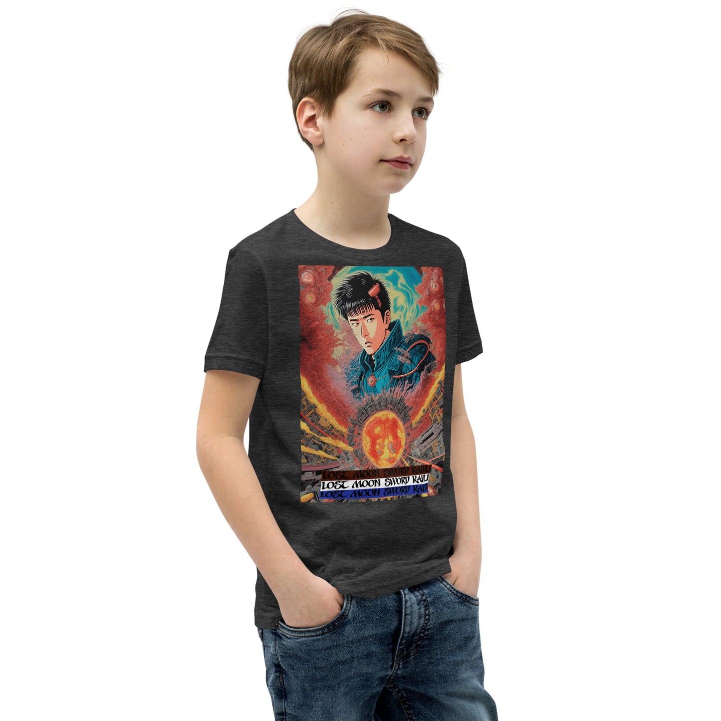 Youth Short Sleeve T-Shirt. Collection - Lost Moon Sword Kaidu, Design - ANDRBEL STUDIO