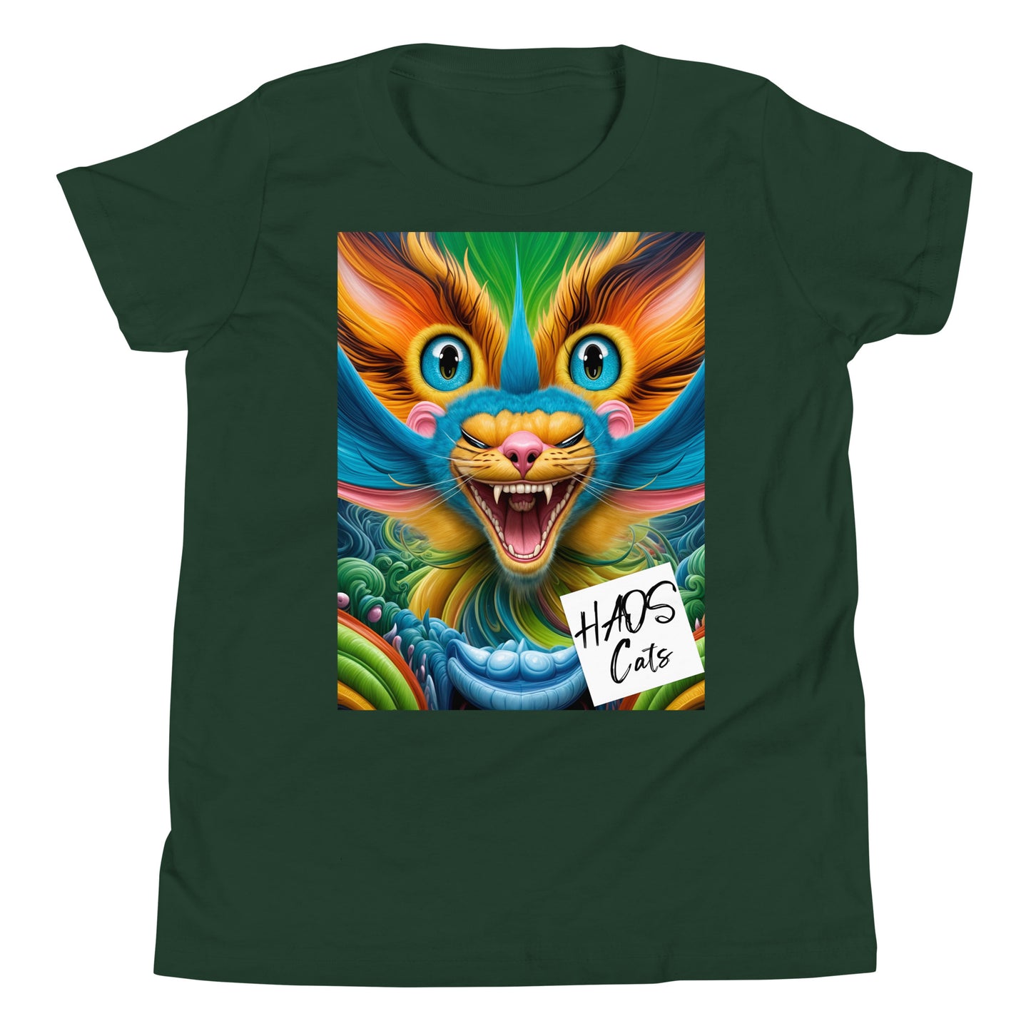 Youth Short Sleeve T-Shirt. Collection - HAOS Cats, Design - ANDRBEL STUDIO
