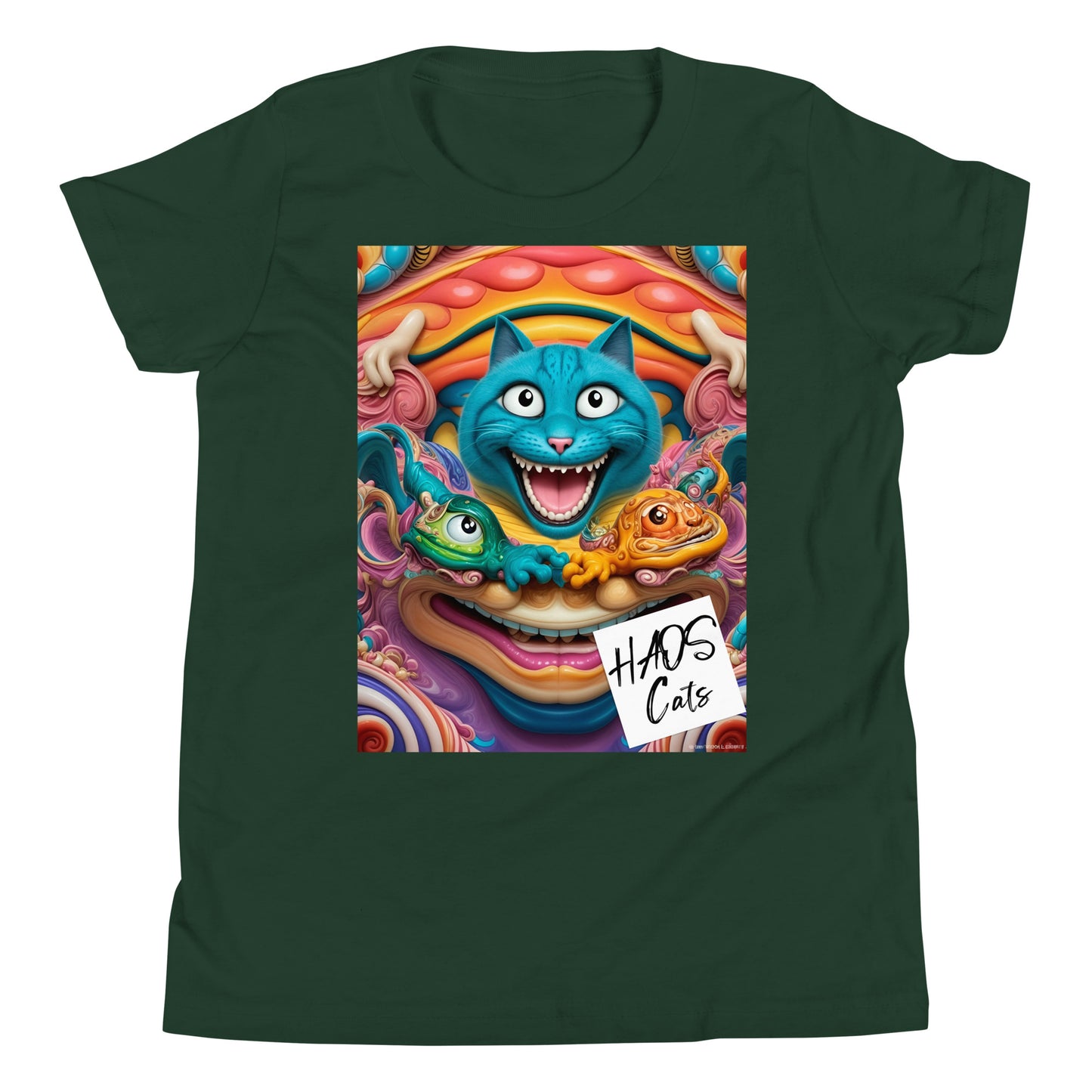 Youth Short Sleeve T-Shirt. Collection - HAOS Cats, Design - ANDRBEL STUDIO