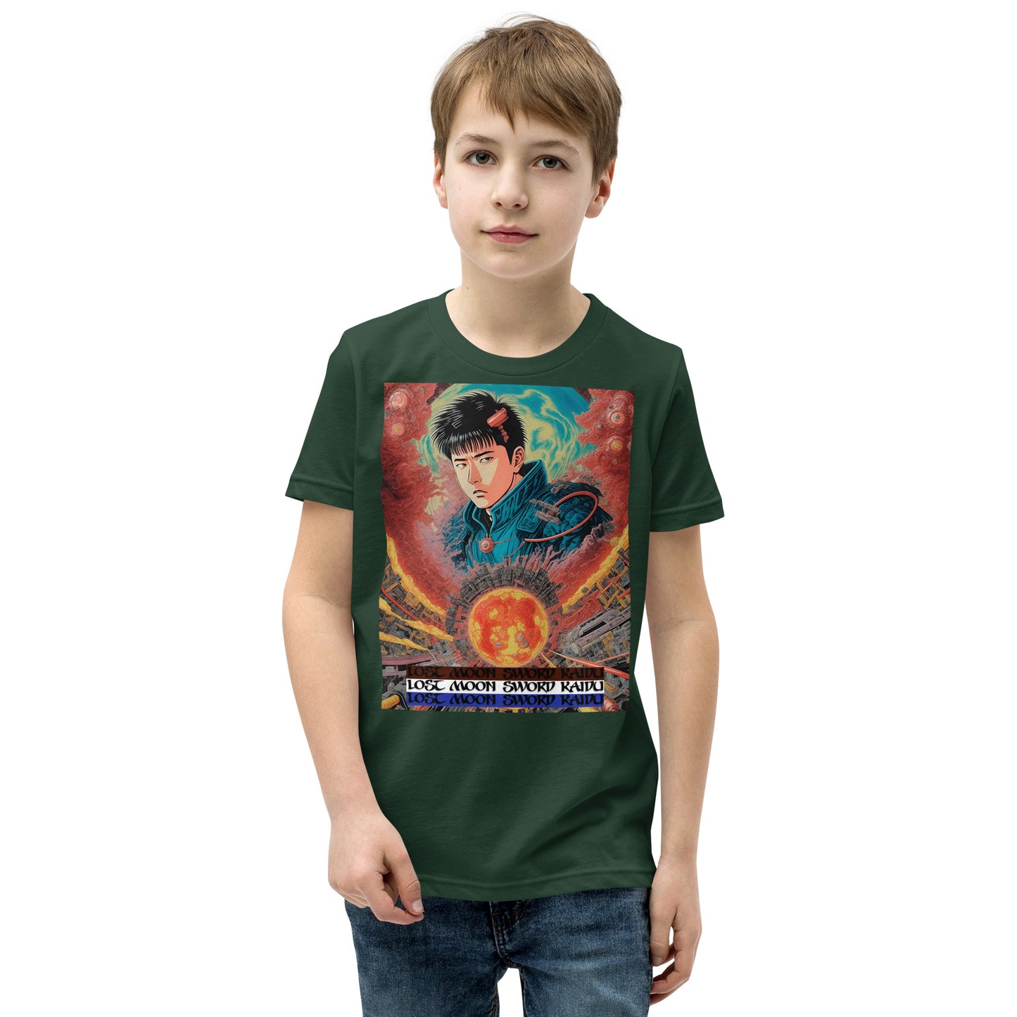 Youth Short Sleeve T-Shirt. Collection - Lost Moon Sword Kaidu, Design - ANDRBEL STUDIO