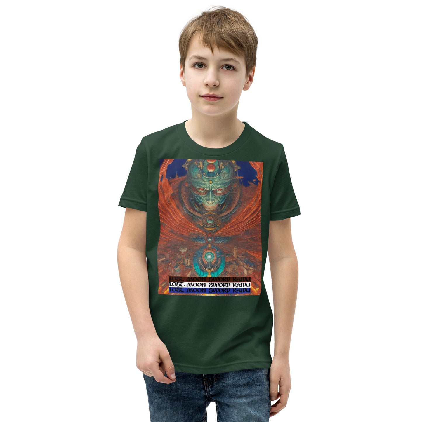 Youth Short Sleeve T-Shirt. Collection - Lost Moon Sword Kaidu, Design - ANDRBEL STUDIO
