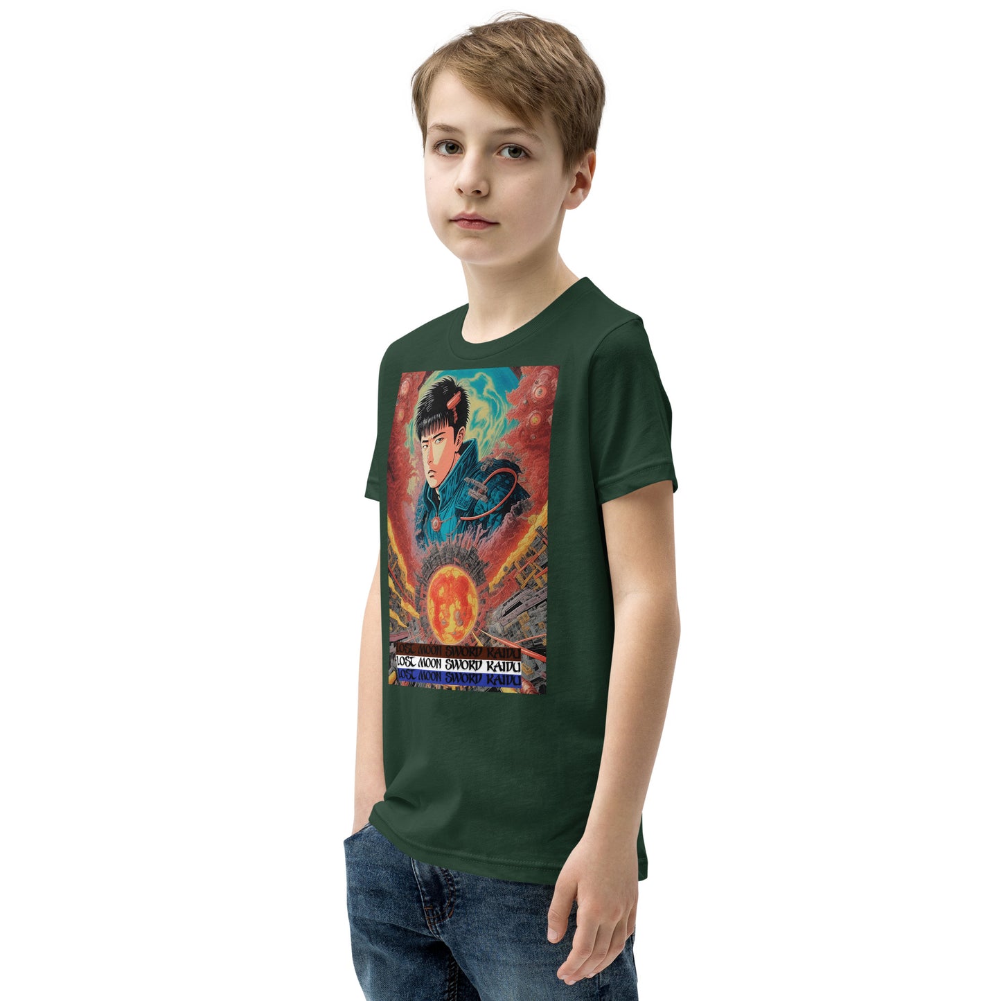 Youth Short Sleeve T-Shirt. Collection - Lost Moon Sword Kaidu, Design - ANDRBEL STUDIO