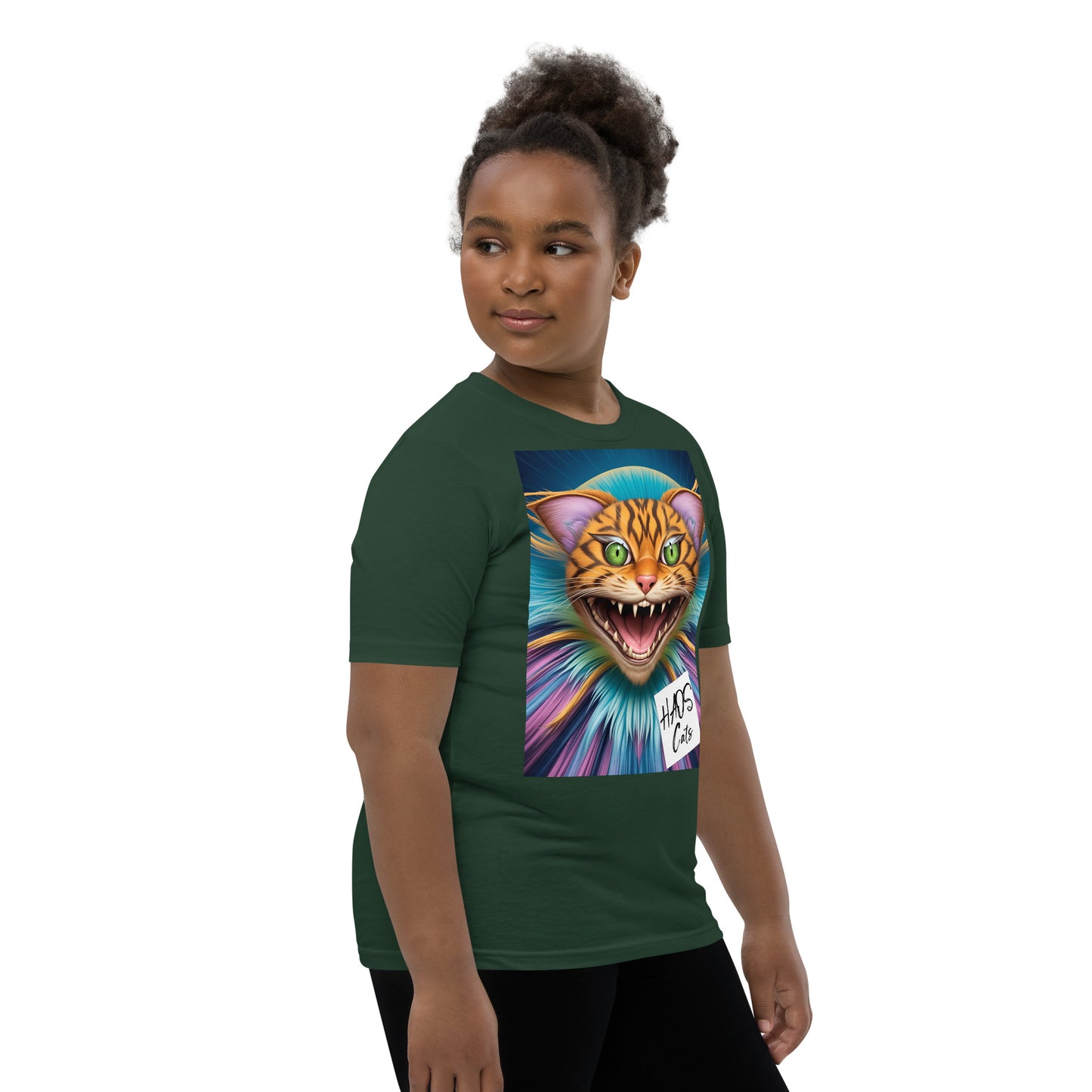 Youth Short Sleeve T-Shirt. Collection - HAOS Cats, Design - ANDRBEL STUDIO