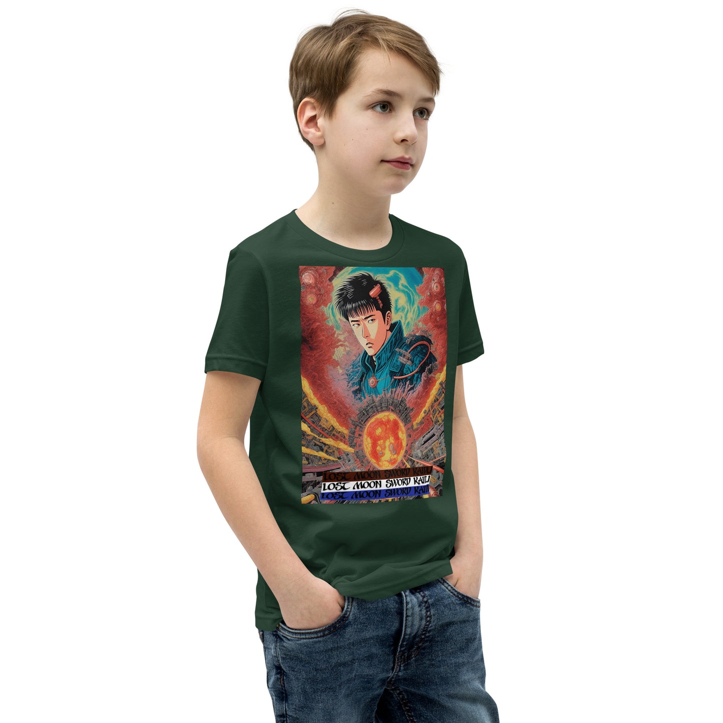 Youth Short Sleeve T-Shirt. Collection - Lost Moon Sword Kaidu, Design - ANDRBEL STUDIO