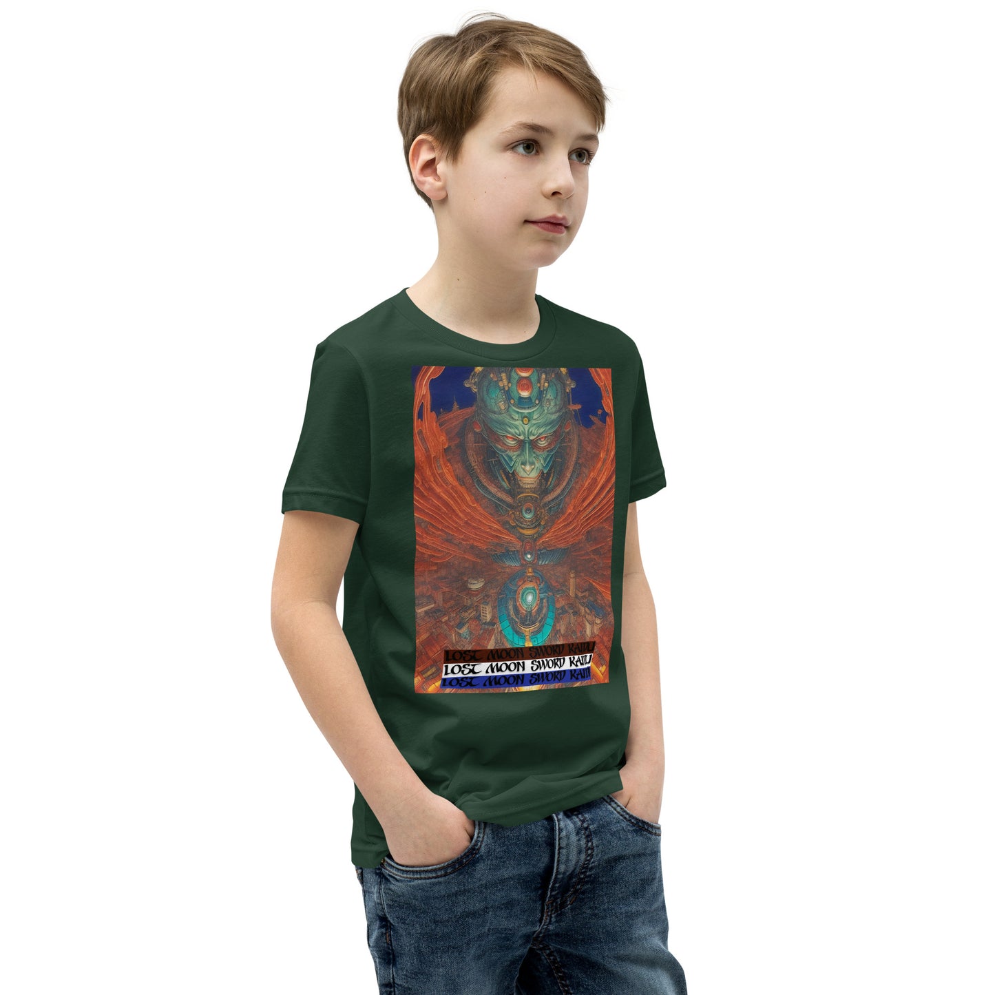 Youth Short Sleeve T-Shirt. Collection - Lost Moon Sword Kaidu, Design - ANDRBEL STUDIO