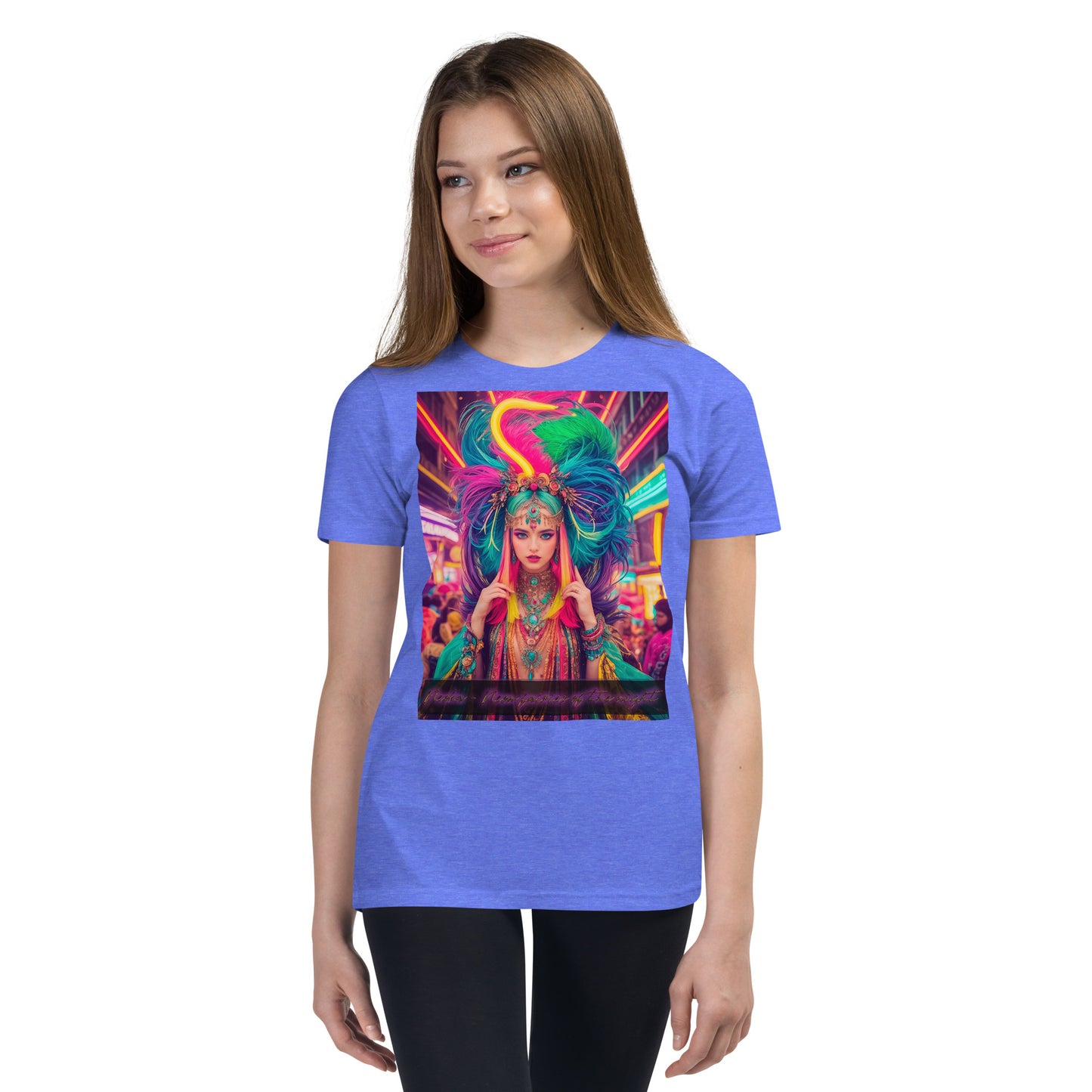 Youth Short Sleeve T-Shirt. Collection - Neoka-Neon fairies of the night, Design - ANDRBEL STUDIO