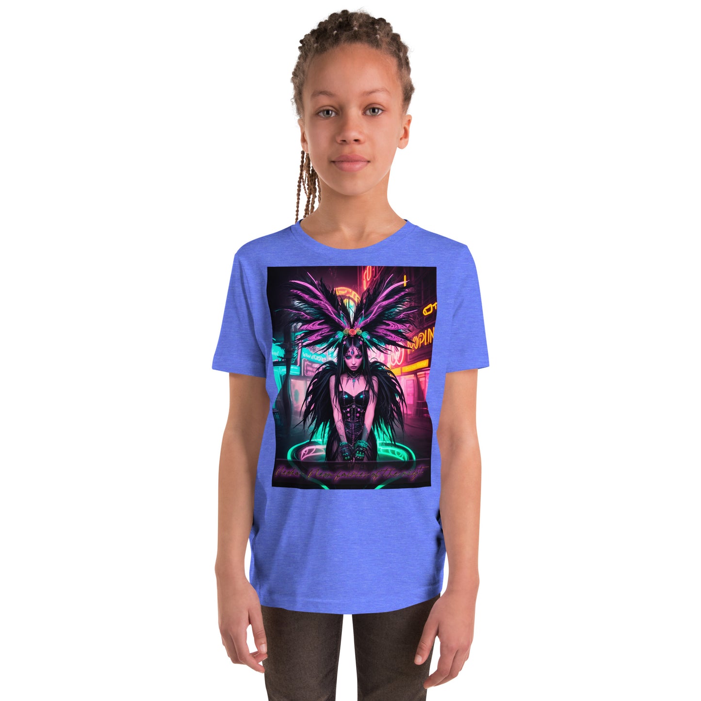 T-shirt a maniche corte per ragazzi. Collezione - Neoka-Neon fate della notte, Design - ANDRBEL STUDIO