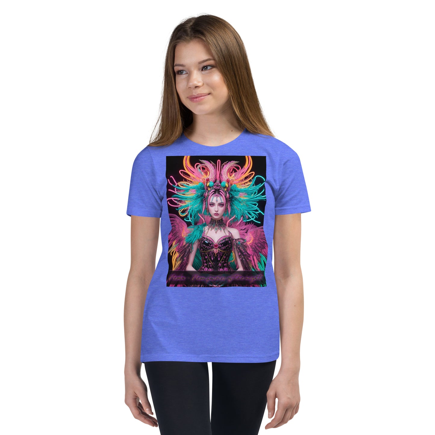 T-shirt a maniche corte per ragazzi. Collezione - Neoka-Neon fate della notte, Design - ANDRBEL STUDIO