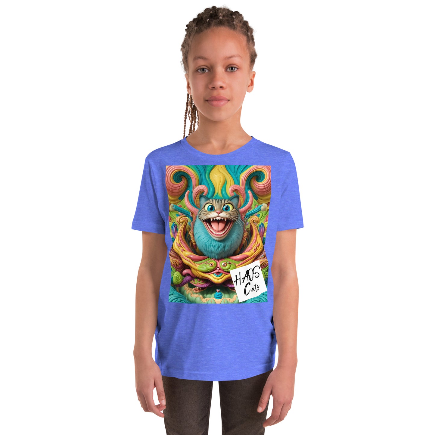 Youth Short Sleeve T-Shirt. Collection - HAOS Cats, Design - ANDRBEL STUDIO
