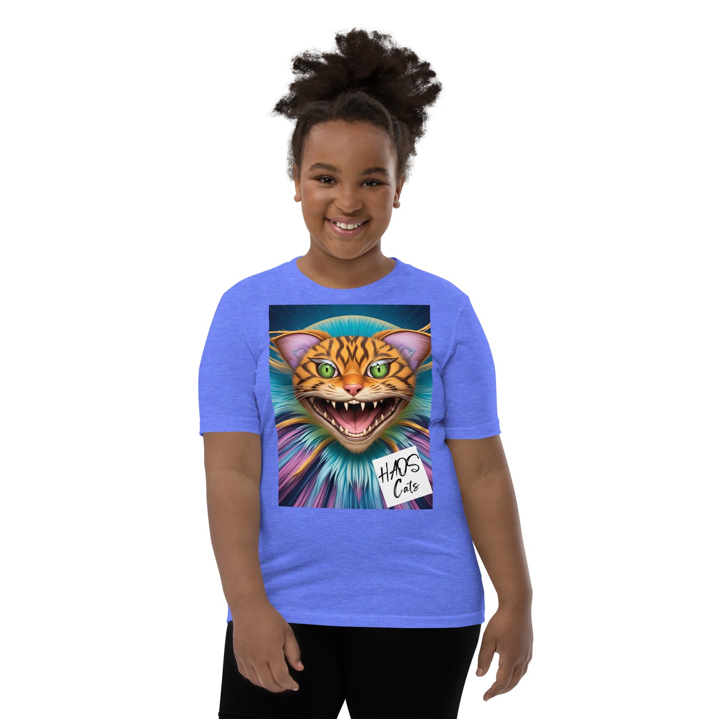 Youth Short Sleeve T-Shirt. Collection - HAOS Cats, Design - ANDRBEL STUDIO