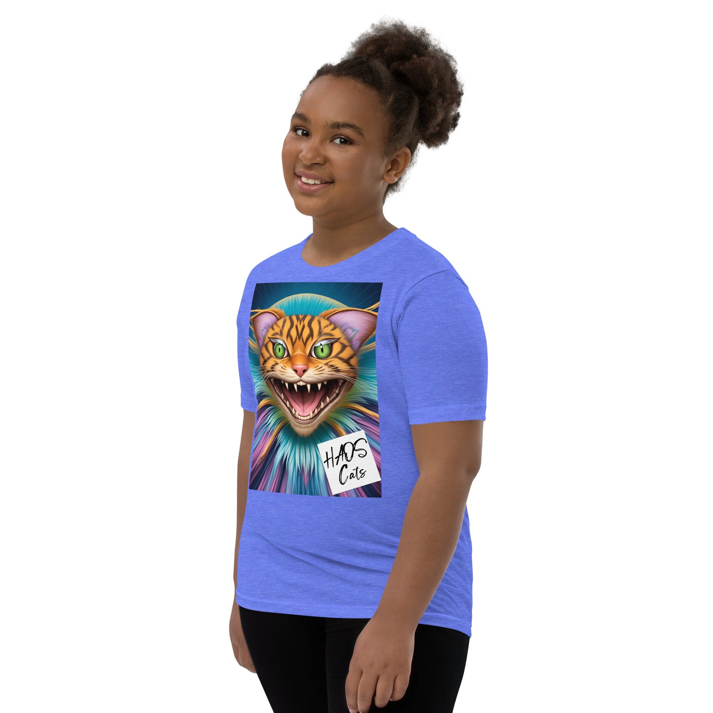 Youth Short Sleeve T-Shirt. Collection - HAOS Cats, Design - ANDRBEL STUDIO