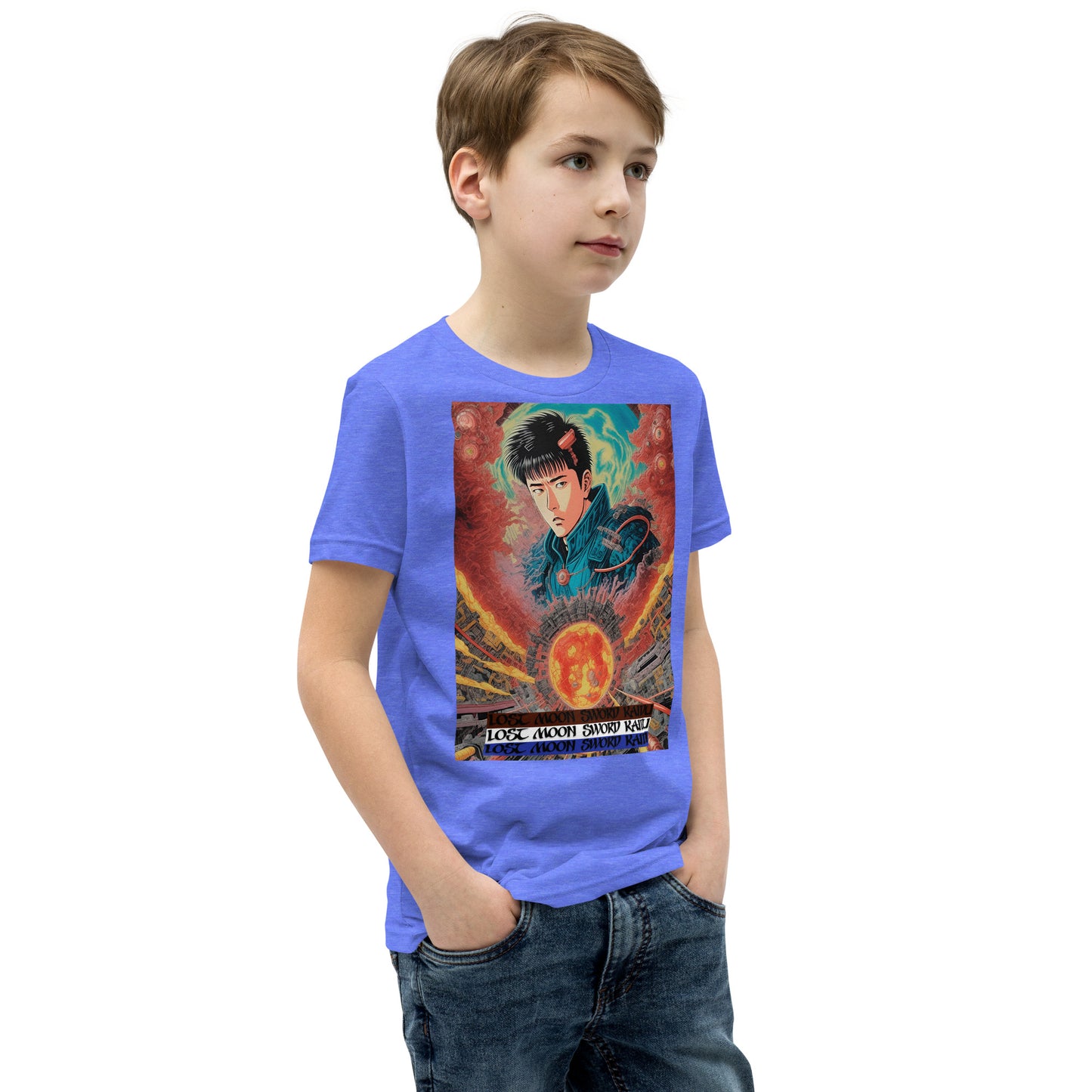 Youth Short Sleeve T-Shirt. Collection - Lost Moon Sword Kaidu, Design - ANDRBEL STUDIO