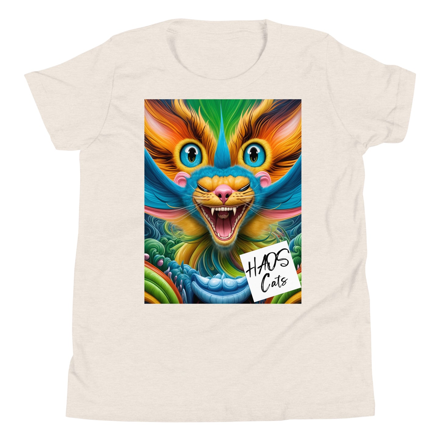 Youth Short Sleeve T-Shirt. Collection - HAOS Cats, Design - ANDRBEL STUDIO