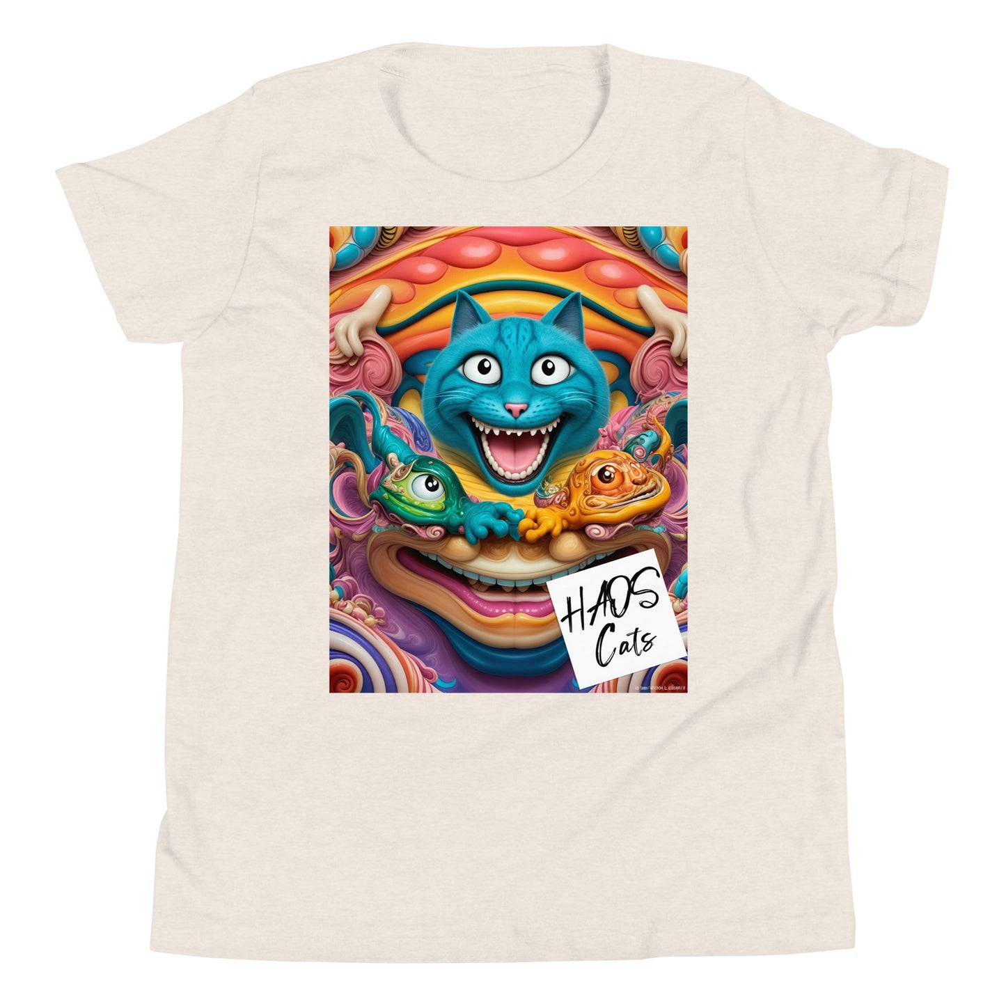 Youth Short Sleeve T-Shirt. Collection - HAOS Cats, Design - ANDRBEL STUDIO