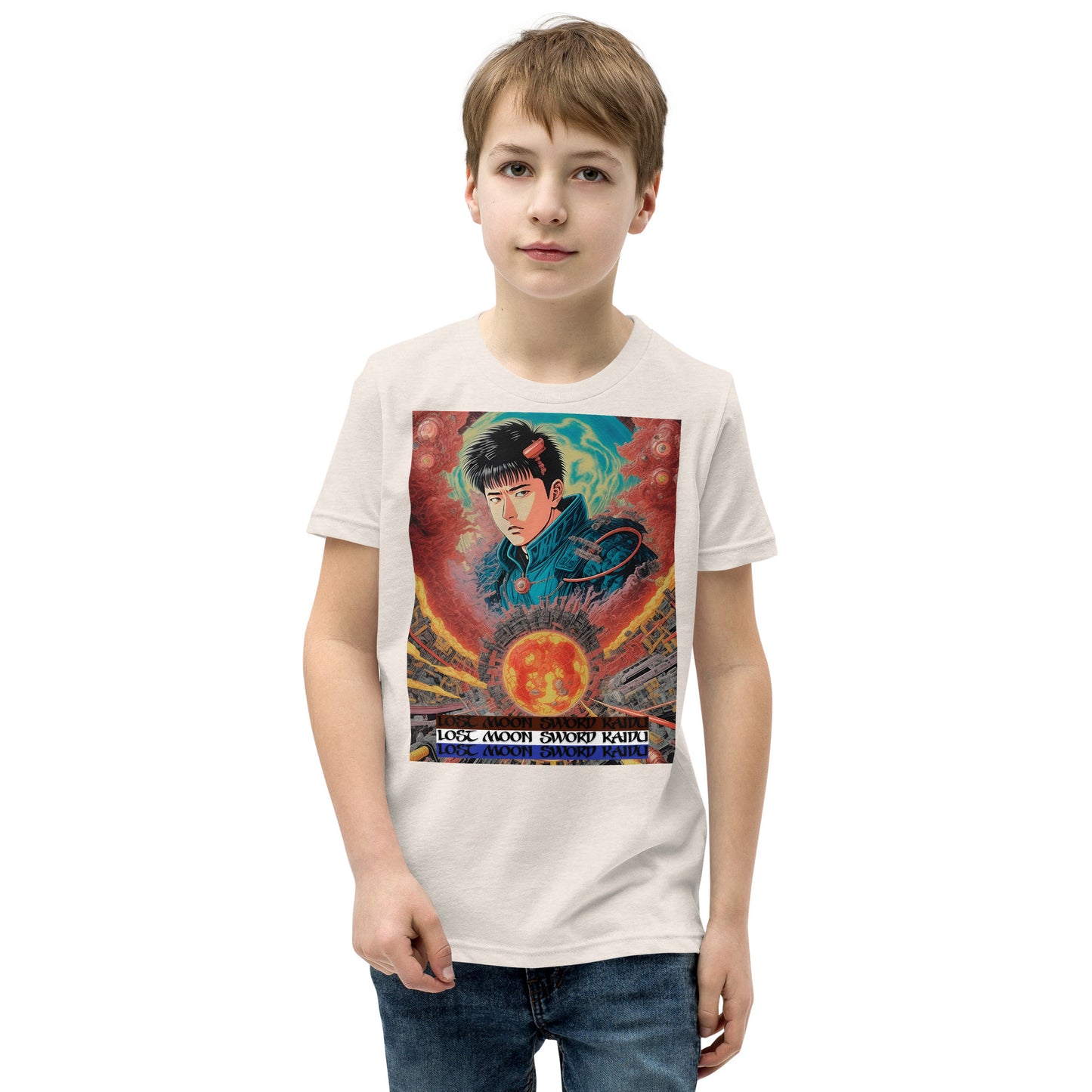 Youth Short Sleeve T-Shirt. Collection - Lost Moon Sword Kaidu, Design - ANDRBEL STUDIO