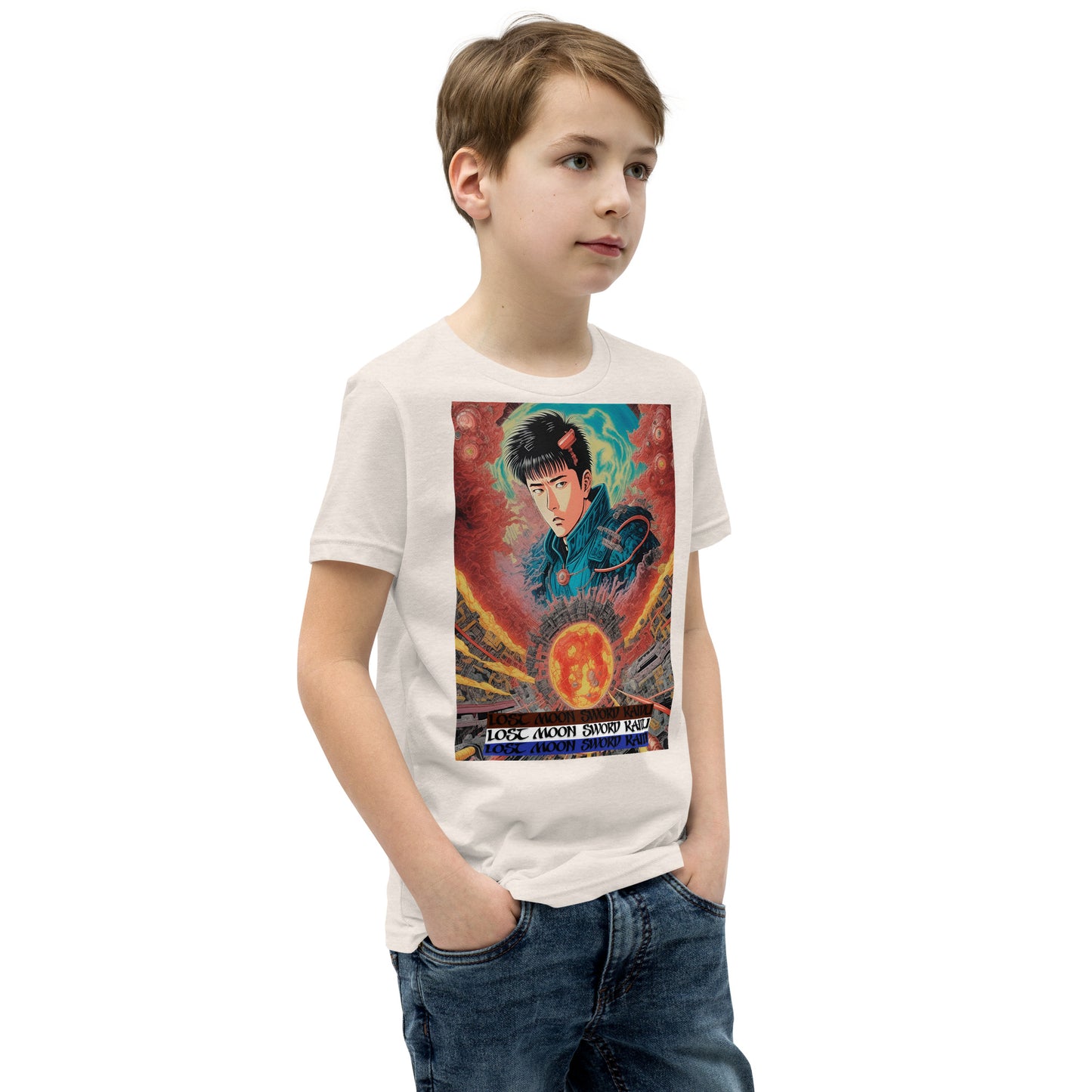 Youth Short Sleeve T-Shirt. Collection - Lost Moon Sword Kaidu, Design - ANDRBEL STUDIO