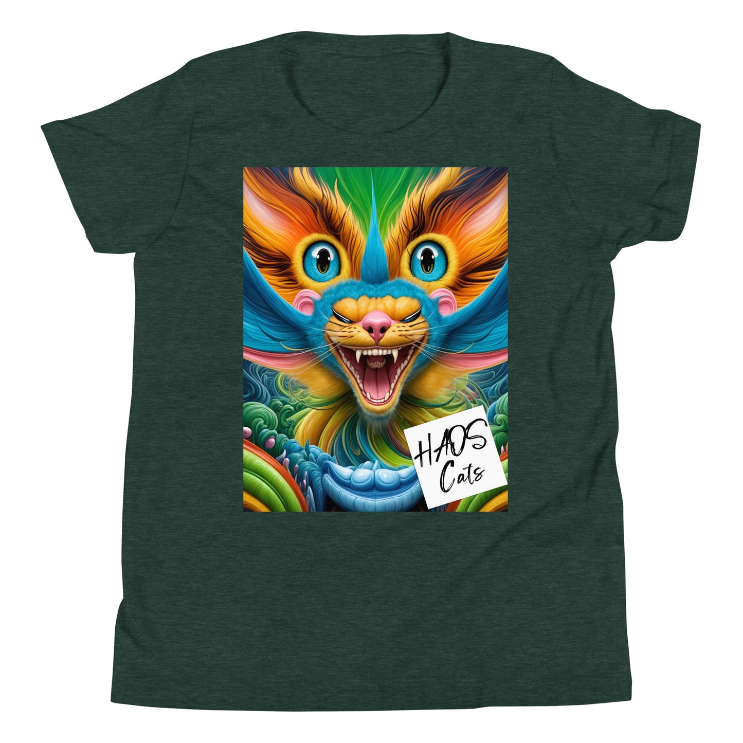 Youth Short Sleeve T-Shirt. Collection - HAOS Cats, Design - ANDRBEL STUDIO