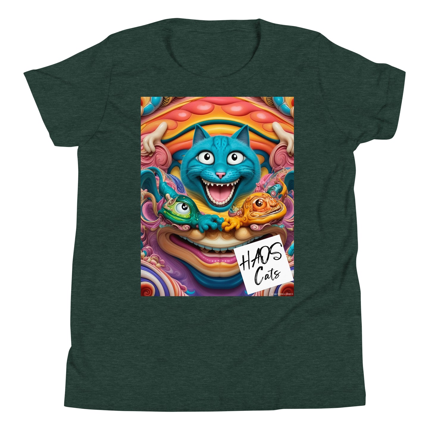Youth Short Sleeve T-Shirt. Collection - HAOS Cats, Design - ANDRBEL STUDIO