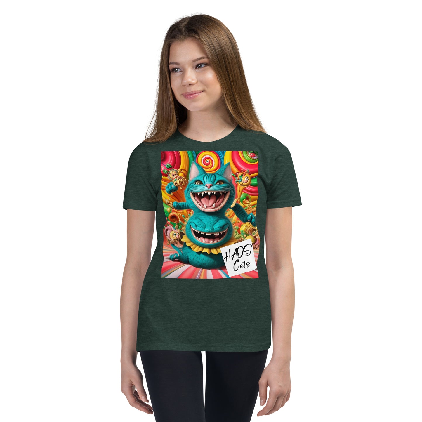 Youth Short Sleeve T-Shirt. Collection - HAOS Cats, Design - ANDRBEL STUDIO