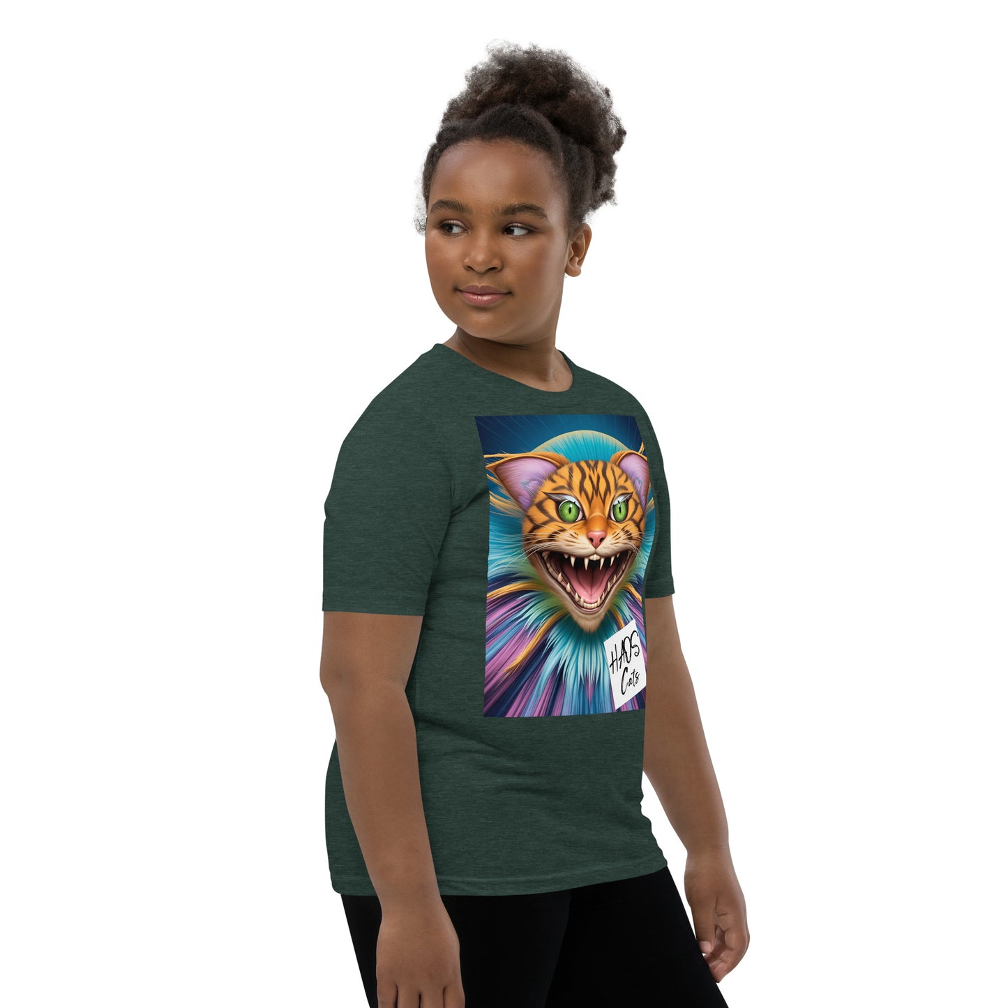 Youth Short Sleeve T-Shirt. Collection - HAOS Cats, Design - ANDRBEL STUDIO