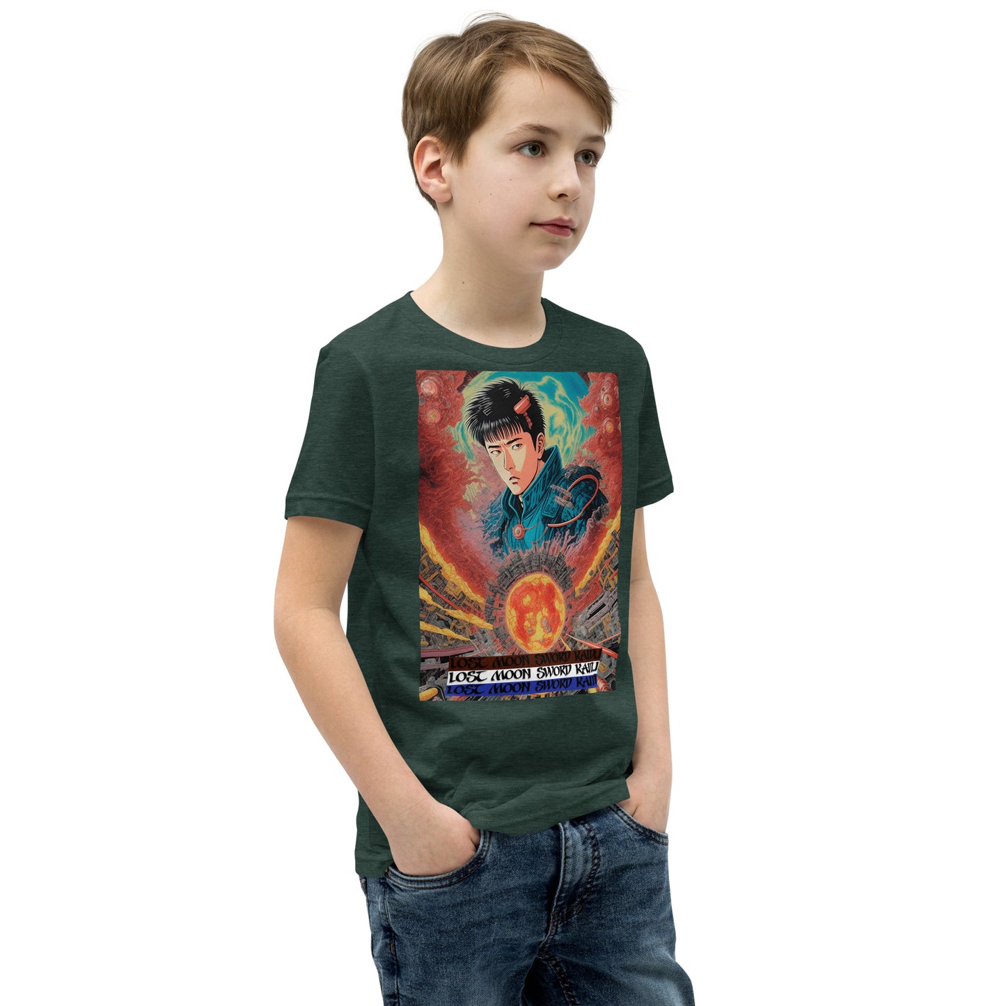 Youth Short Sleeve T-Shirt. Collection - Lost Moon Sword Kaidu, Design - ANDRBEL STUDIO