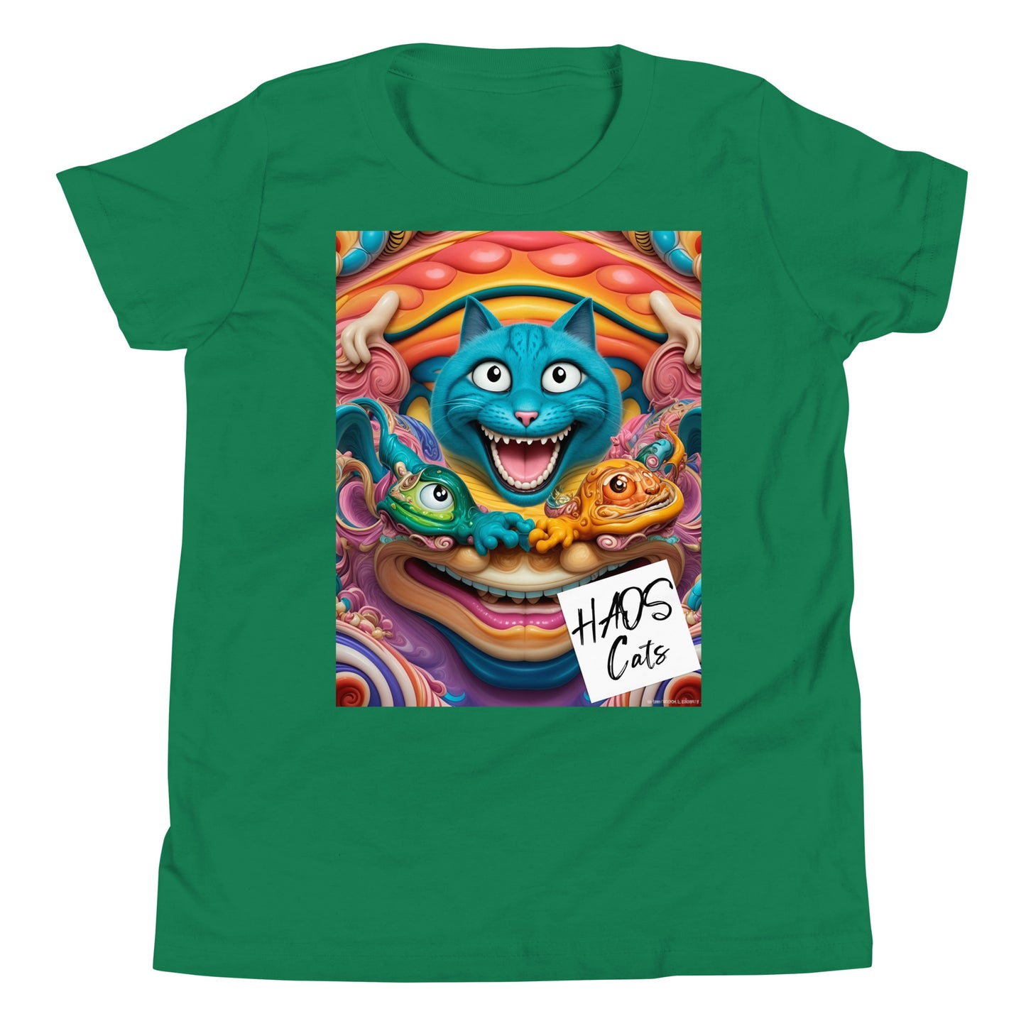 Youth Short Sleeve T-Shirt. Collection - HAOS Cats, Design - ANDRBEL STUDIO