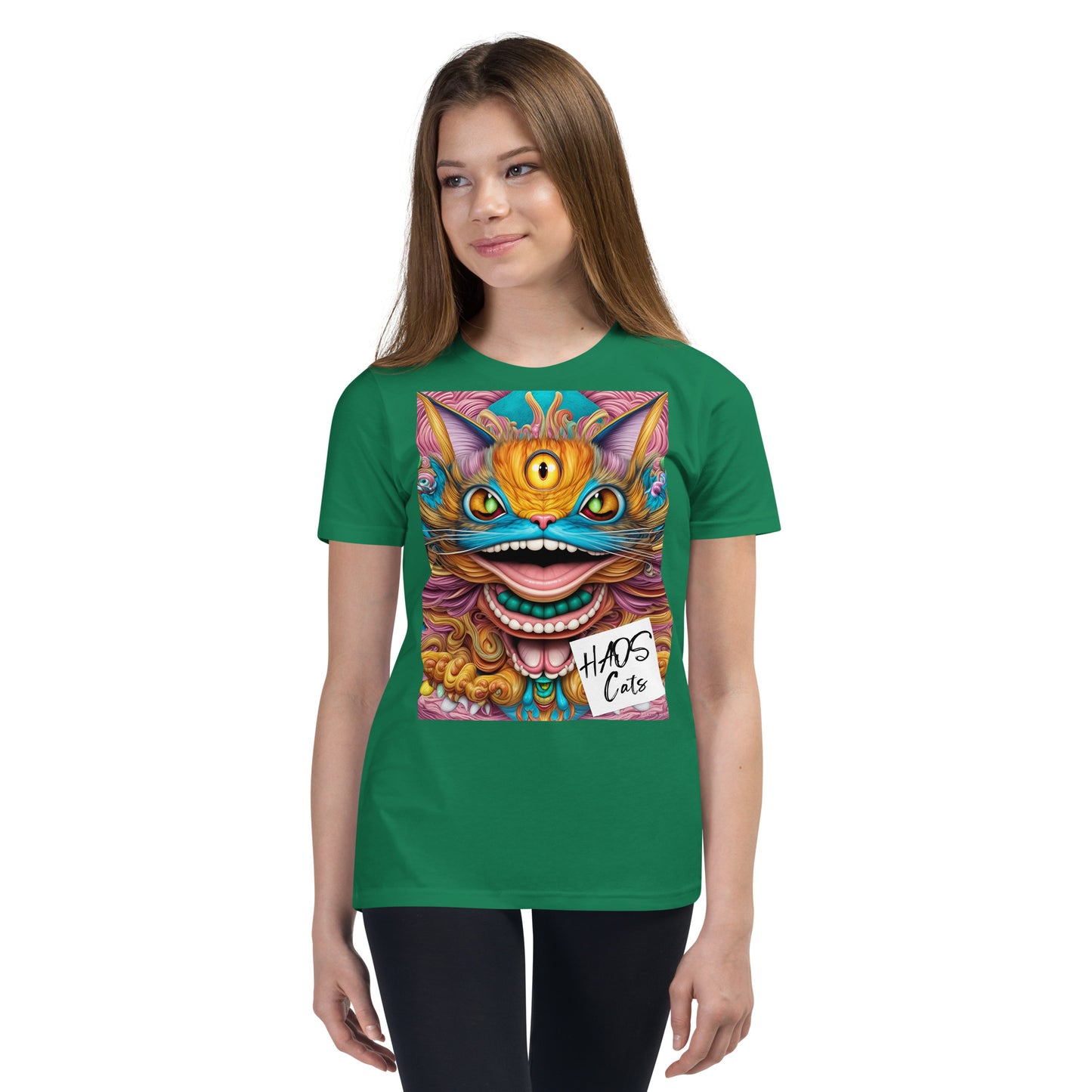 Youth Short Sleeve T-Shirt. Collection - HAOS Cats, Design - ANDRBEL STUDIO