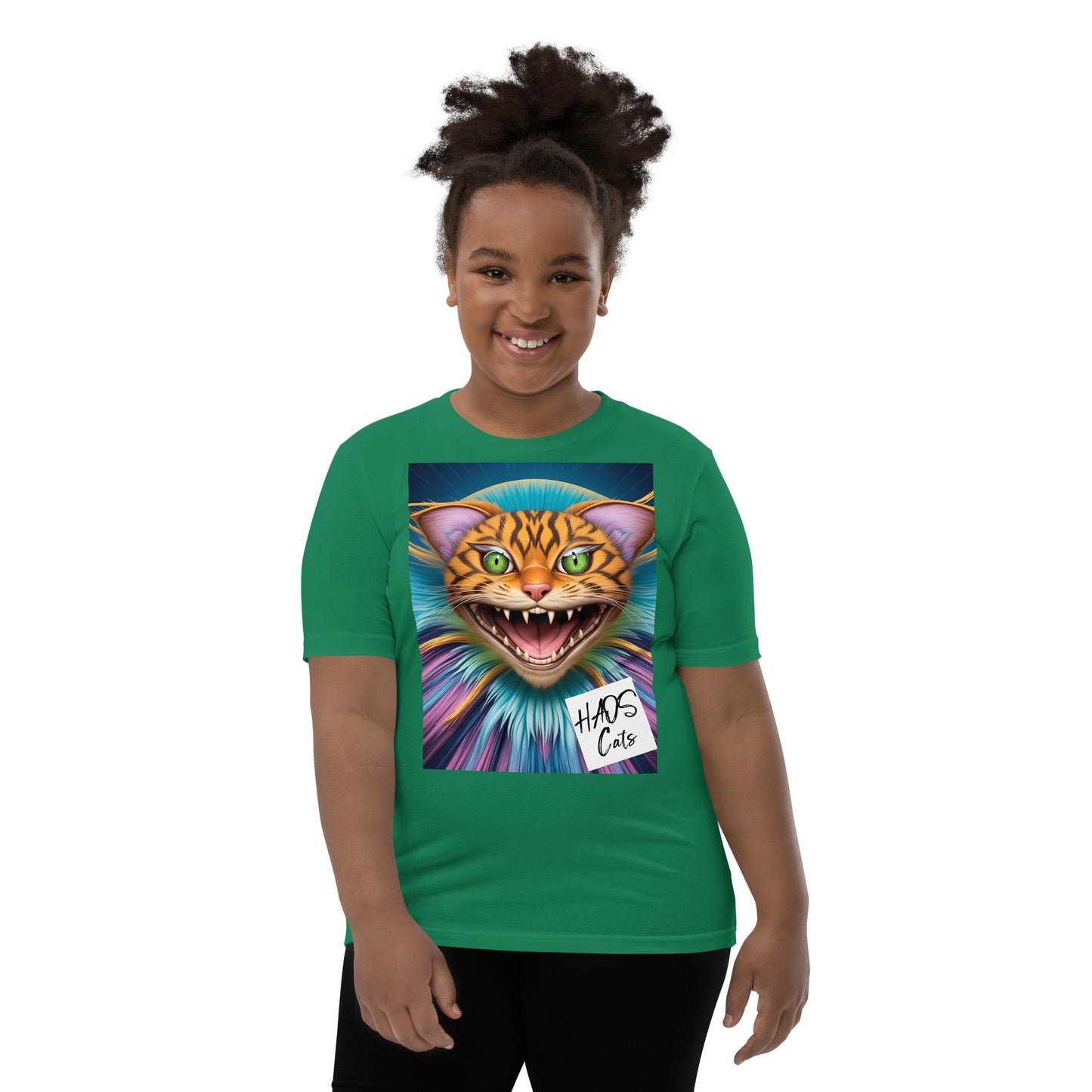 Youth Short Sleeve T-Shirt. Collection - HAOS Cats, Design - ANDRBEL STUDIO