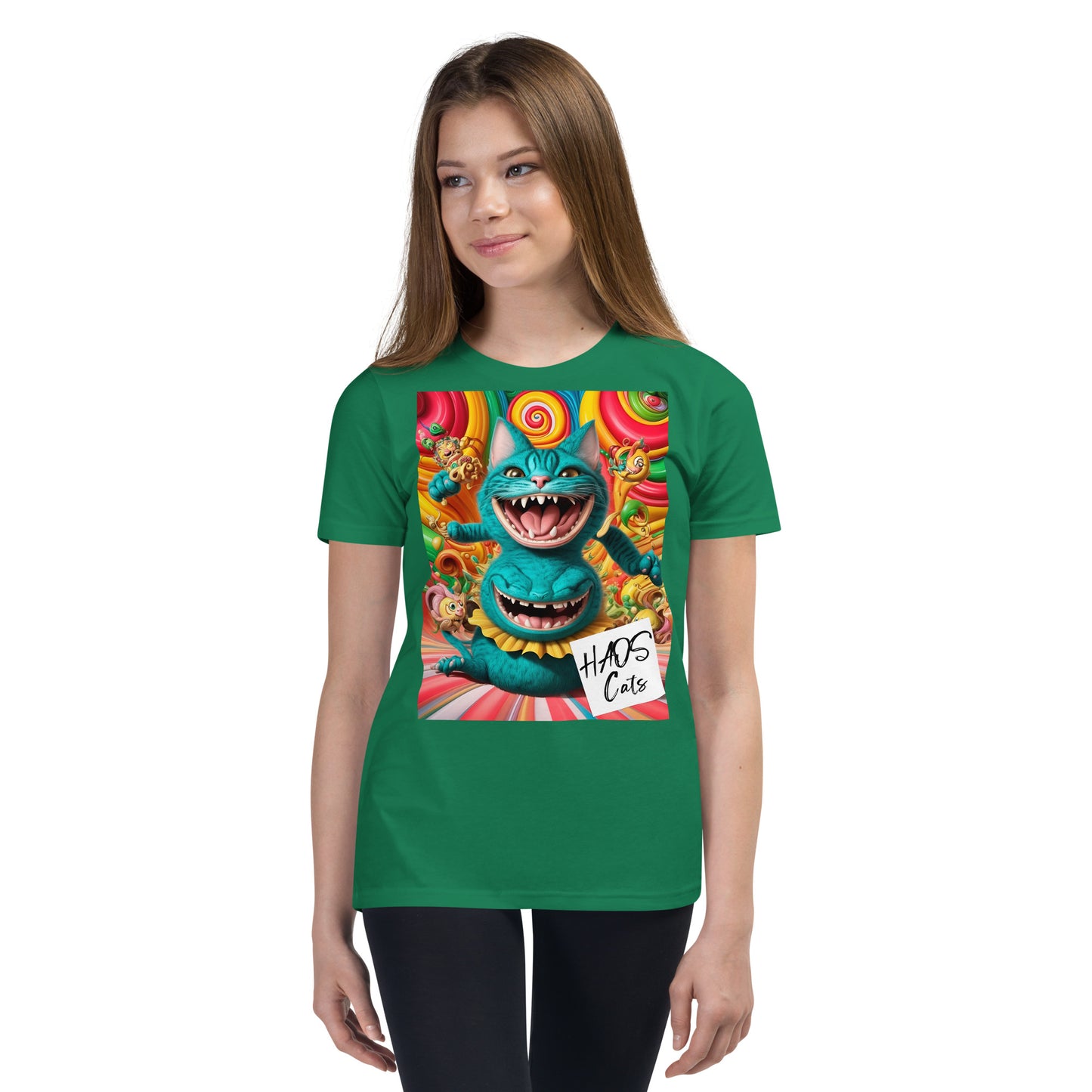 Youth Short Sleeve T-Shirt. Collection - HAOS Cats, Design - ANDRBEL STUDIO