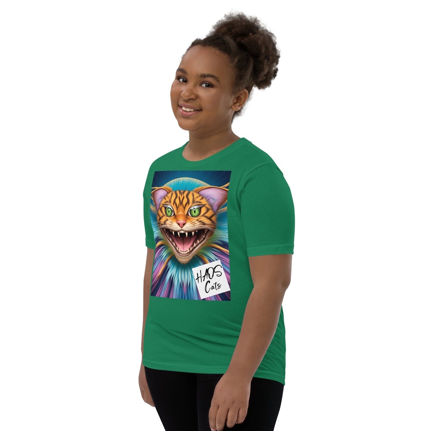 Youth Short Sleeve T-Shirt. Collection - HAOS Cats, Design - ANDRBEL STUDIO