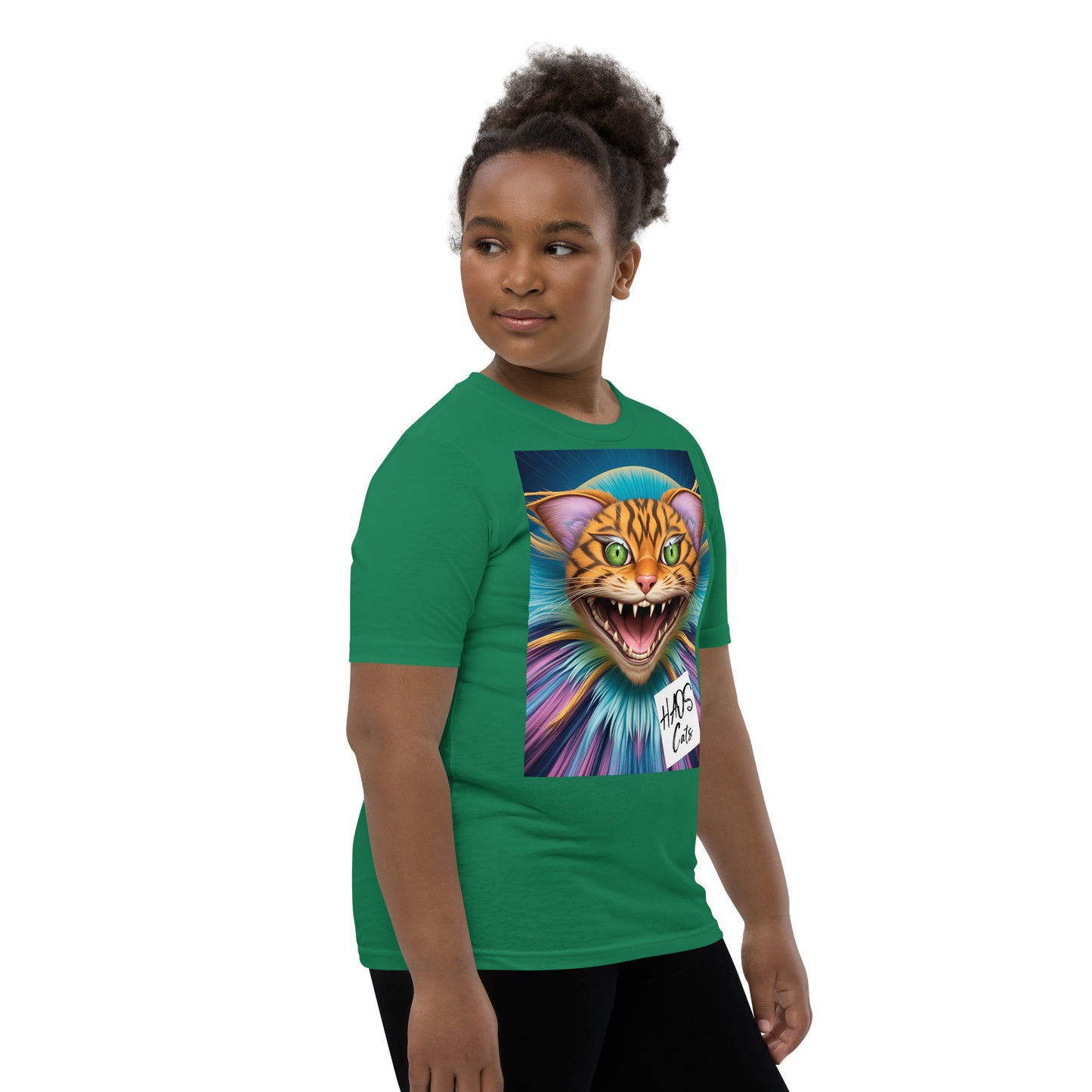 Youth Short Sleeve T-Shirt. Collection - HAOS Cats, Design - ANDRBEL STUDIO