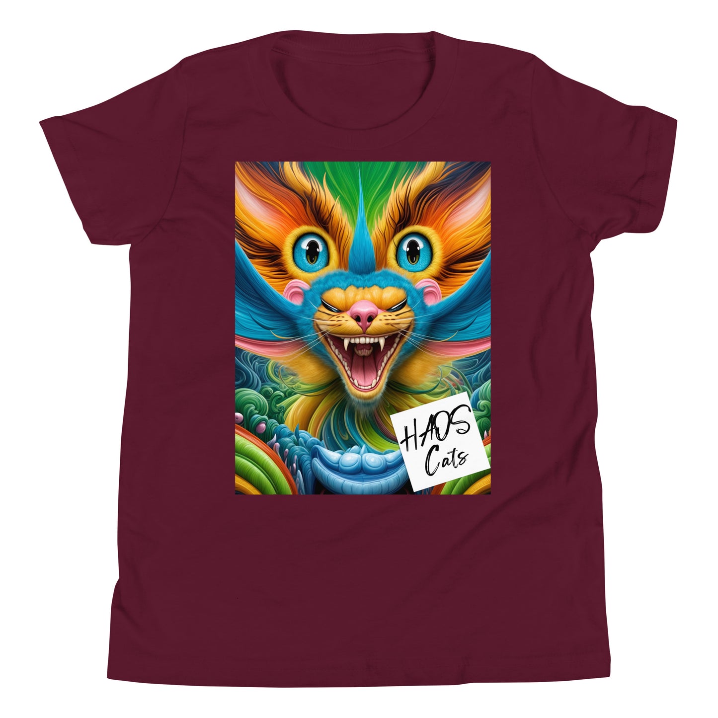 Youth Short Sleeve T-Shirt. Collection - HAOS Cats, Design - ANDRBEL STUDIO