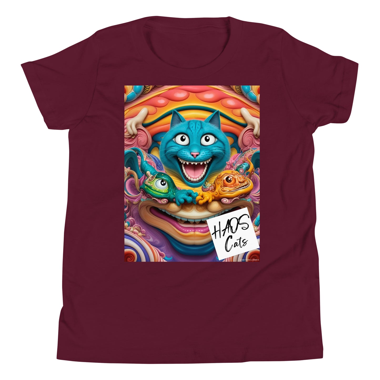 Youth Short Sleeve T-Shirt. Collection - HAOS Cats, Design - ANDRBEL STUDIO