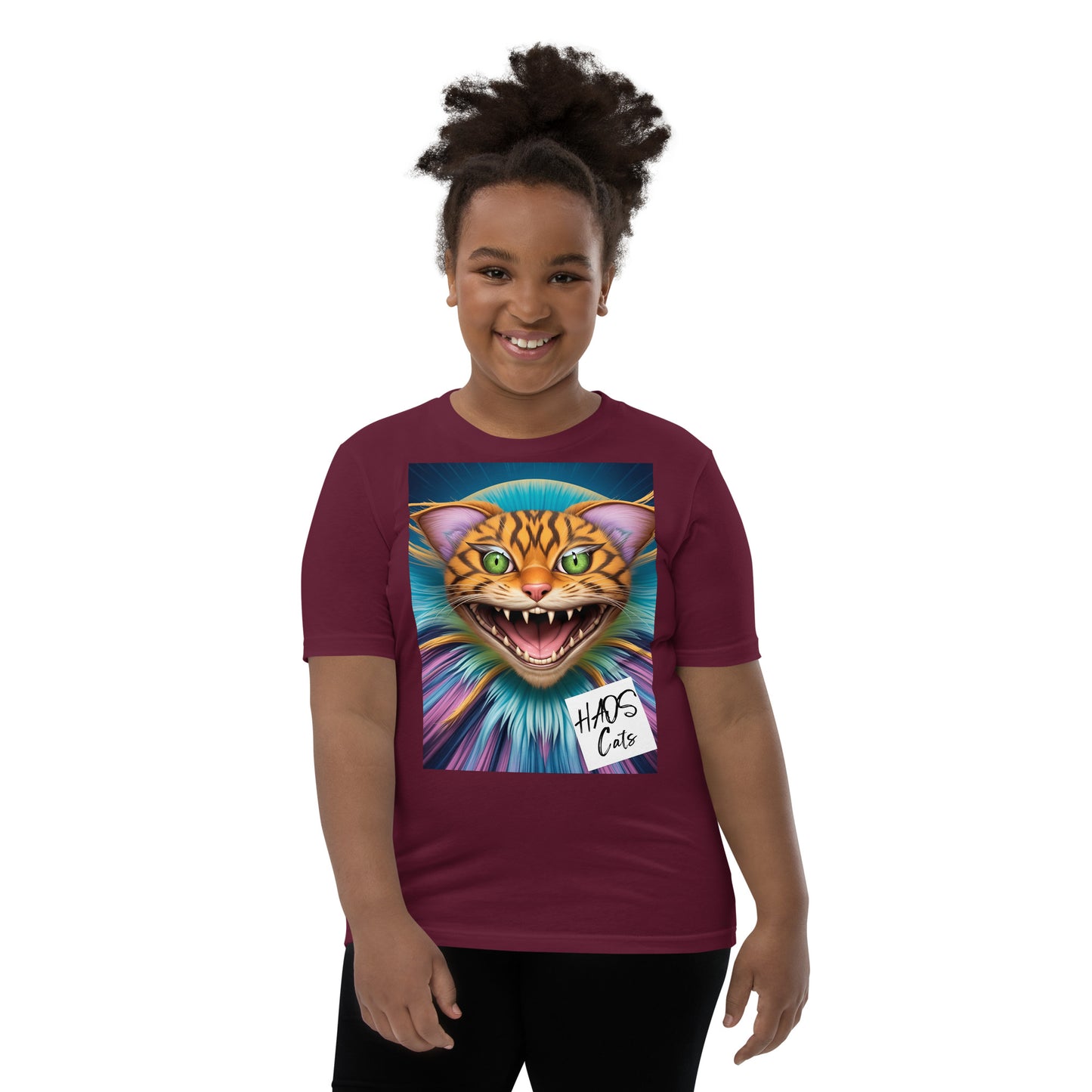 Youth Short Sleeve T-Shirt. Collection - HAOS Cats, Design - ANDRBEL STUDIO