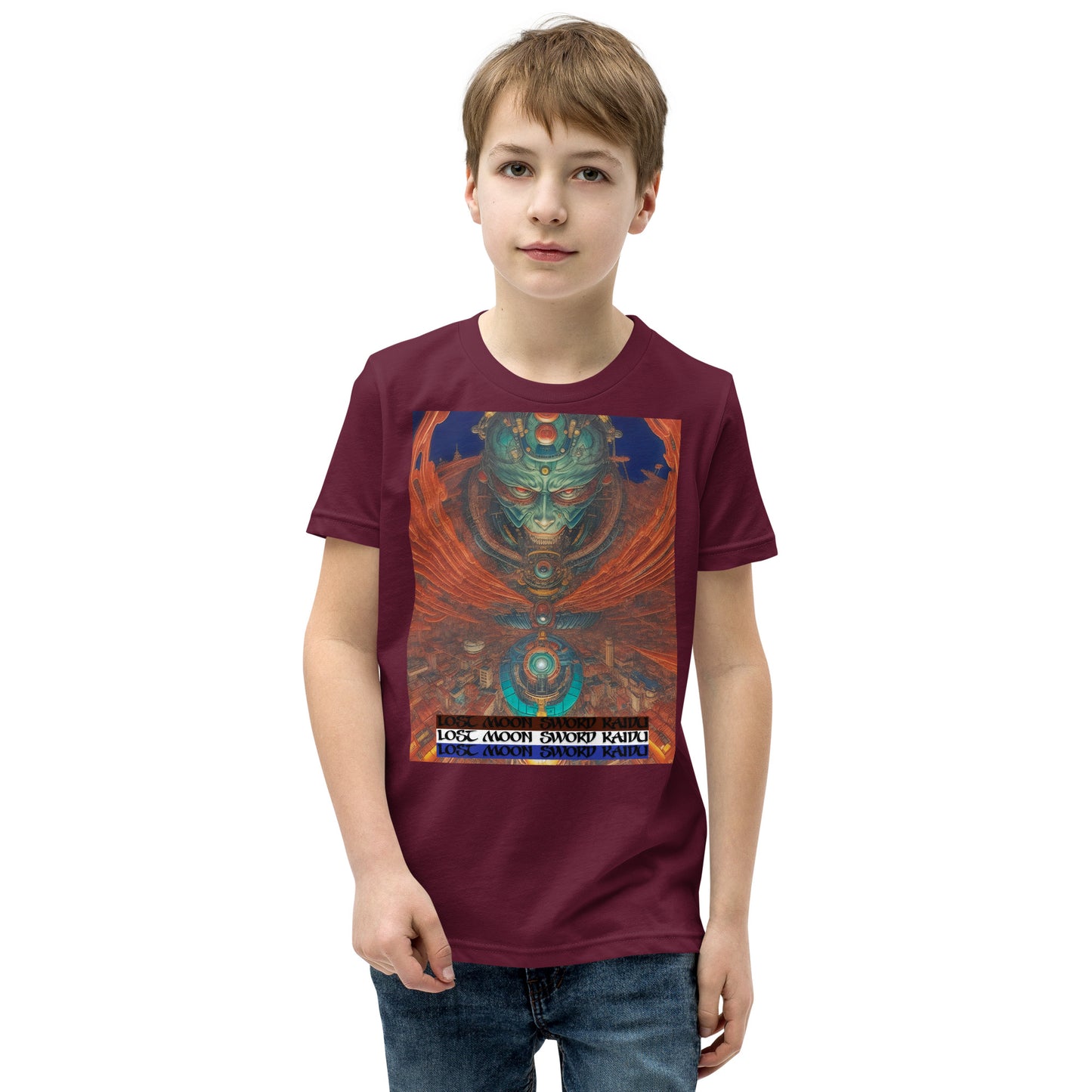 Youth Short Sleeve T-Shirt. Collection - Lost Moon Sword Kaidu, Design - ANDRBEL STUDIO