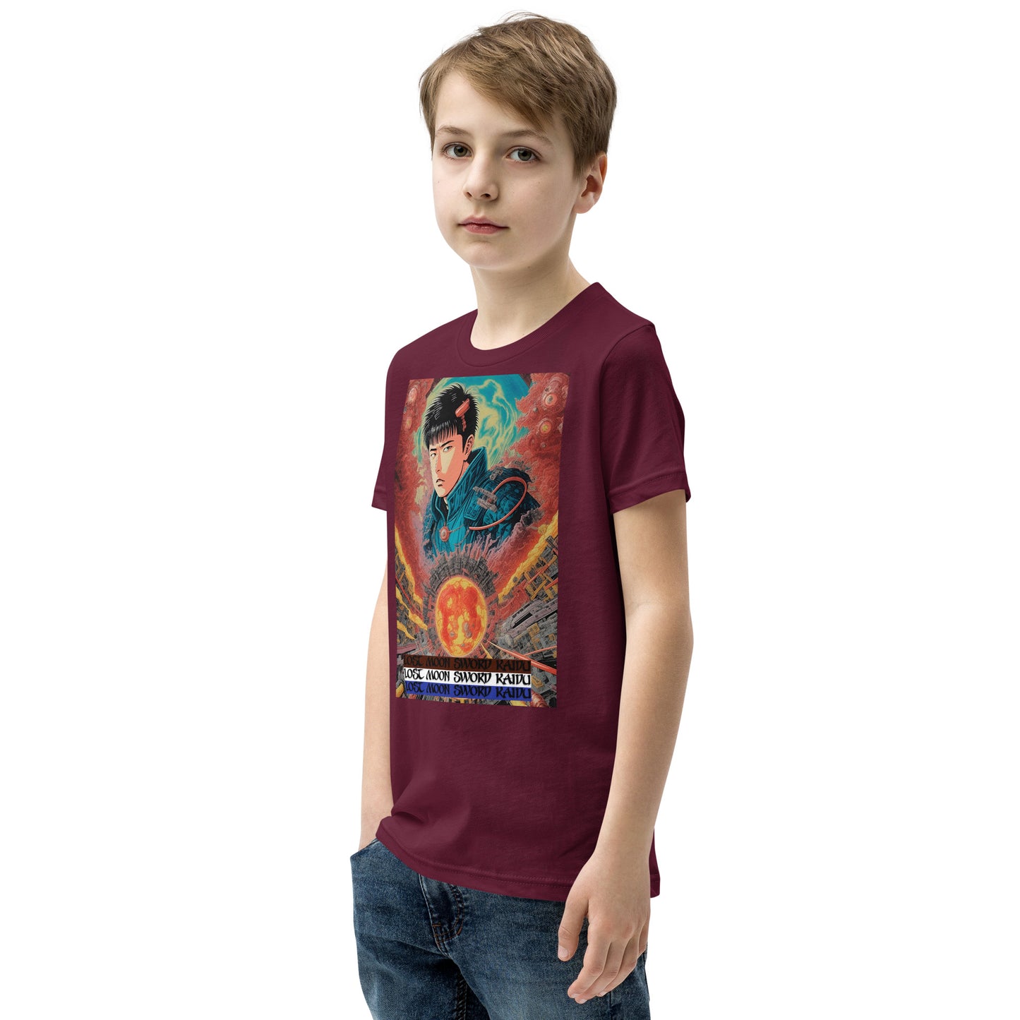 Youth Short Sleeve T-Shirt. Collection - Lost Moon Sword Kaidu, Design - ANDRBEL STUDIO
