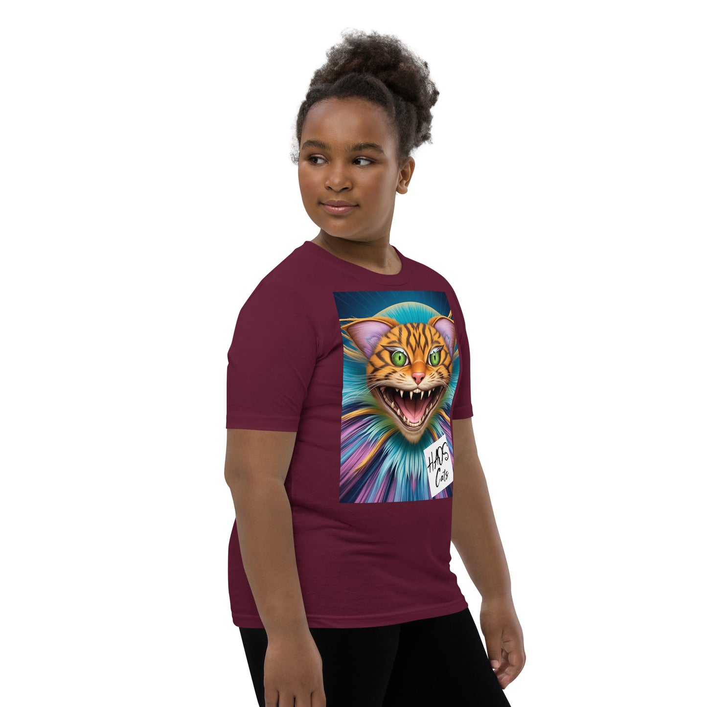 Youth Short Sleeve T-Shirt. Collection - HAOS Cats, Design - ANDRBEL STUDIO