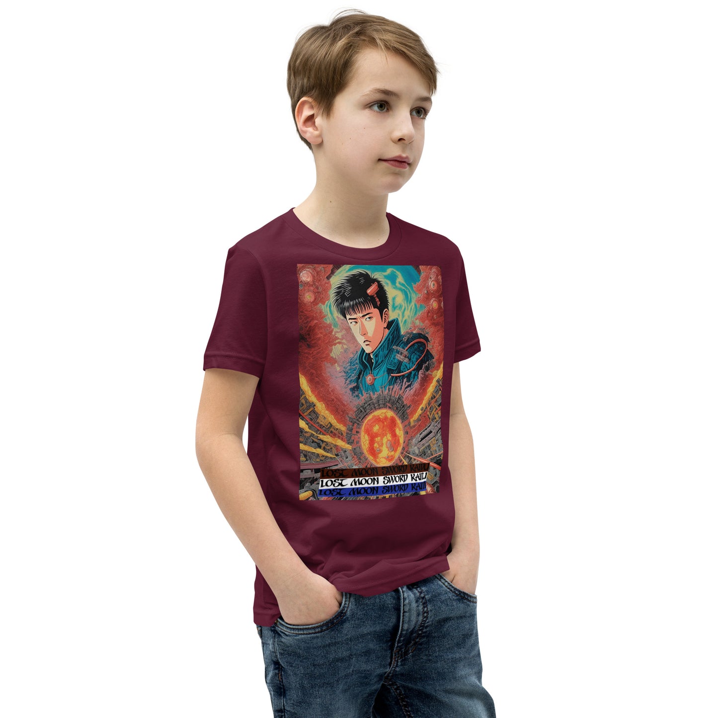 Youth Short Sleeve T-Shirt. Collection - Lost Moon Sword Kaidu, Design - ANDRBEL STUDIO