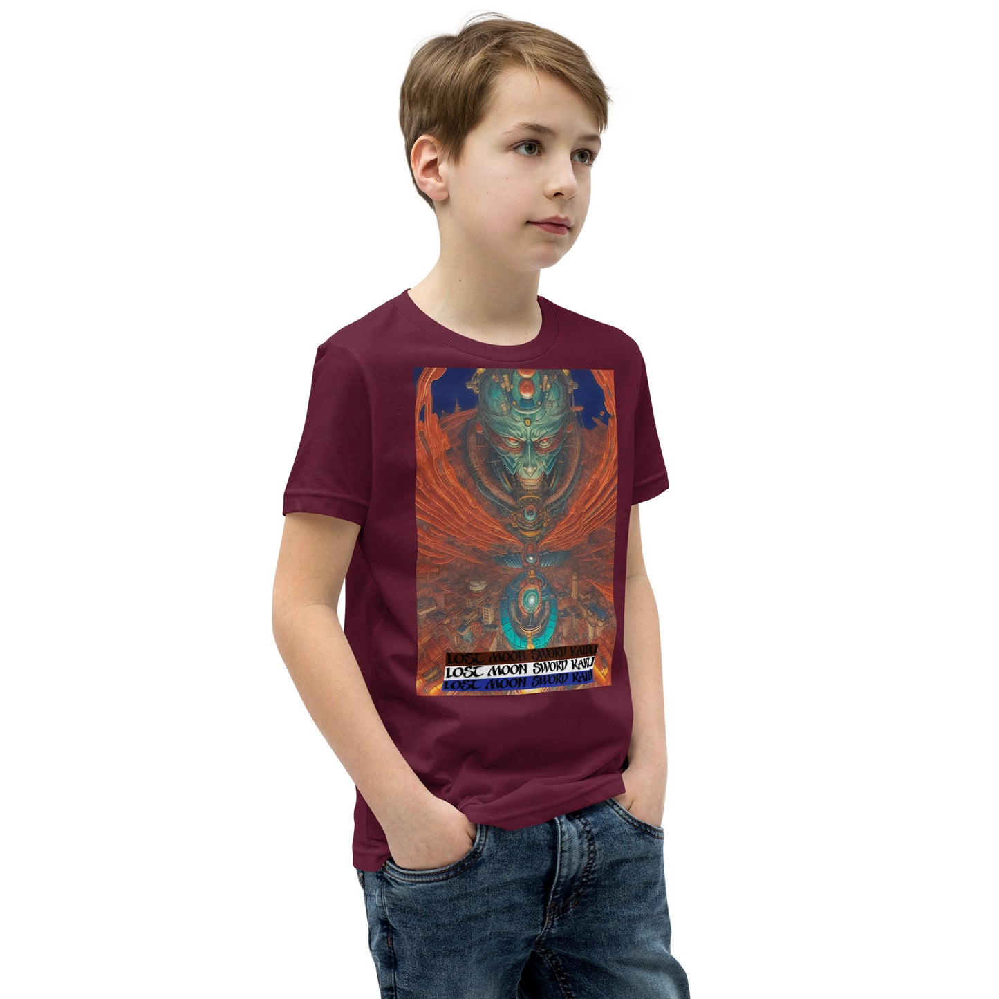 Youth Short Sleeve T-Shirt. Collection - Lost Moon Sword Kaidu, Design - ANDRBEL STUDIO