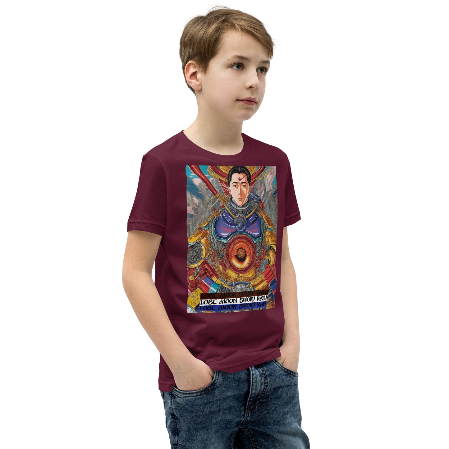 Youth Short Sleeve T-Shirt. Collection - Lost Moon Sword Kaidu, Design - ANDRBEL STUDIO