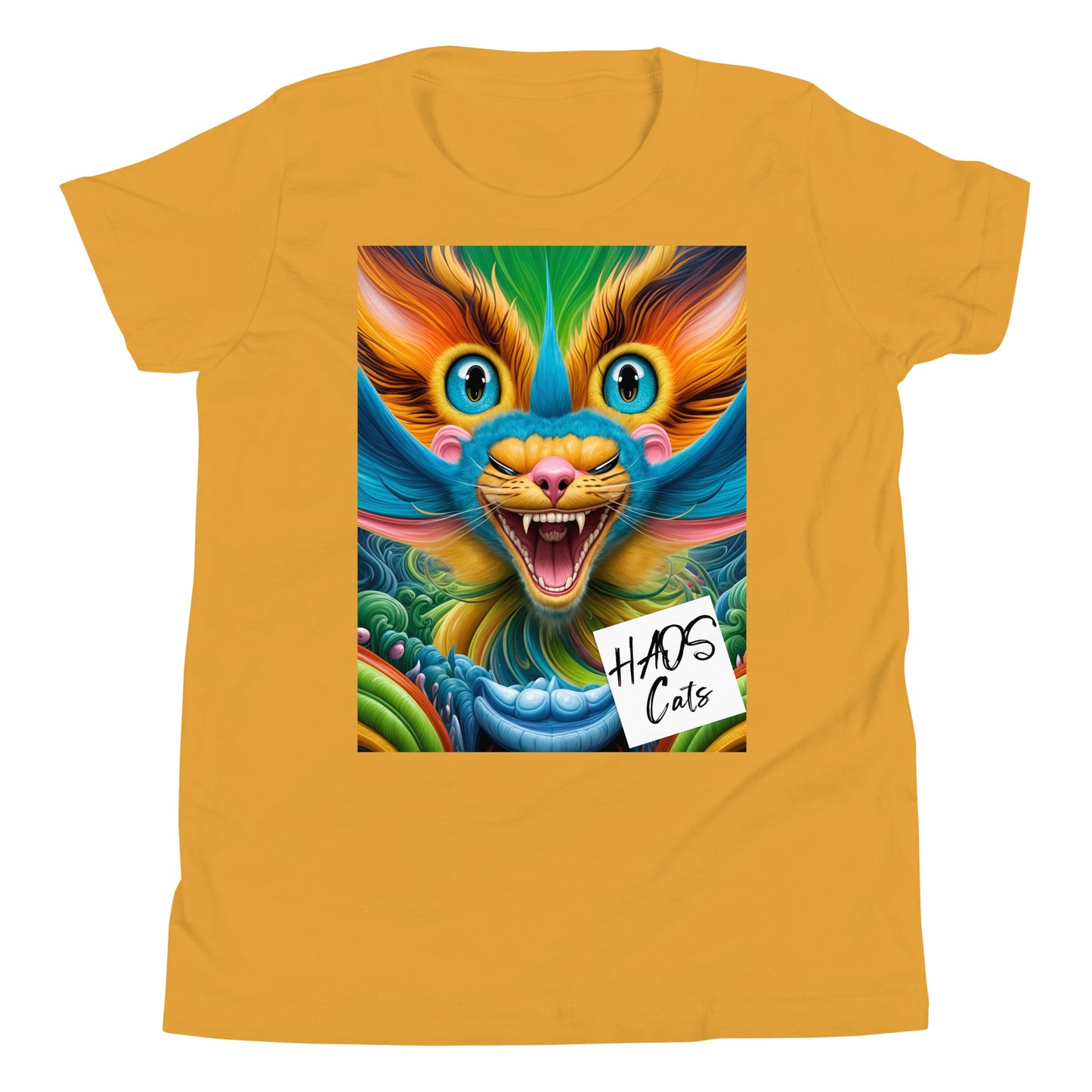 Youth Short Sleeve T-Shirt. Collection - HAOS Cats, Design - ANDRBEL STUDIO
