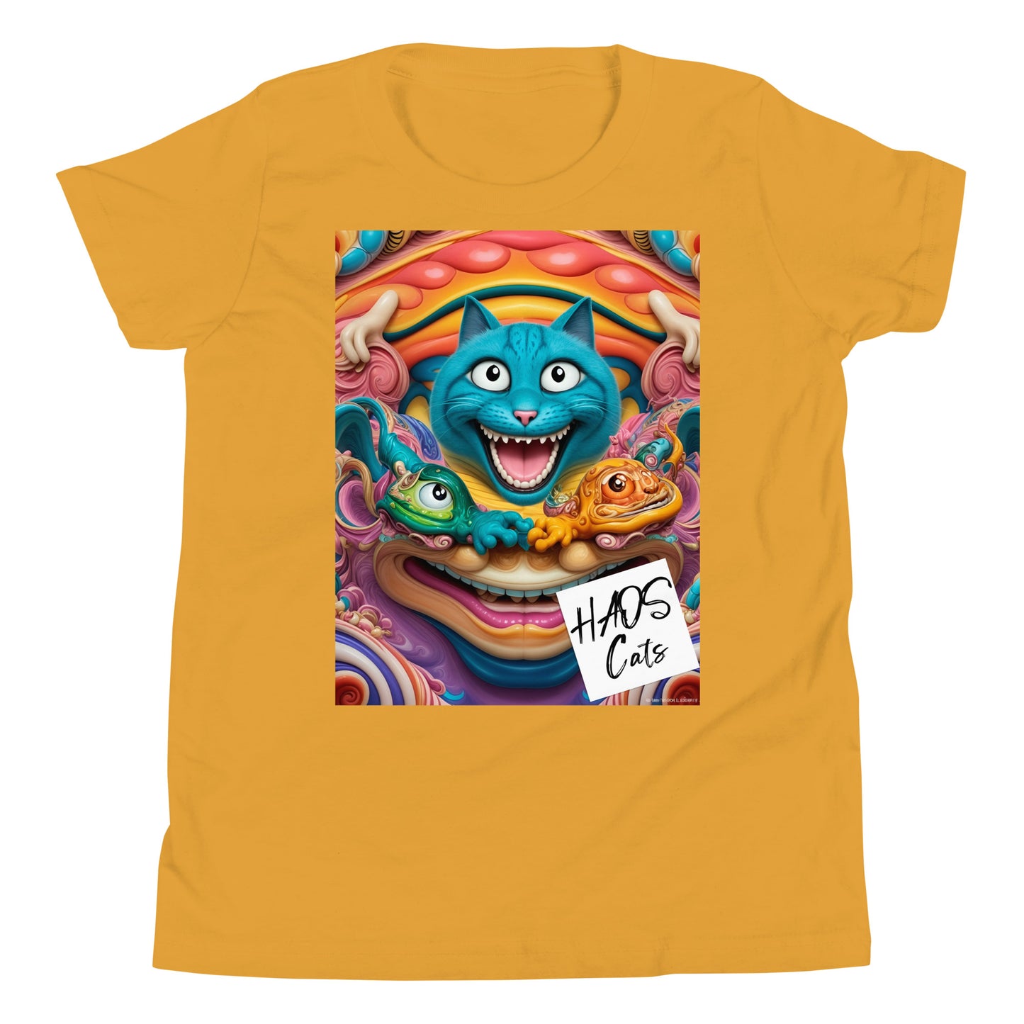 Youth Short Sleeve T-Shirt. Collection - HAOS Cats, Design - ANDRBEL STUDIO