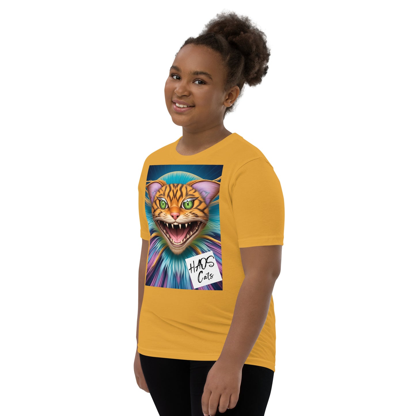 Youth Short Sleeve T-Shirt. Collection - HAOS Cats, Design - ANDRBEL STUDIO