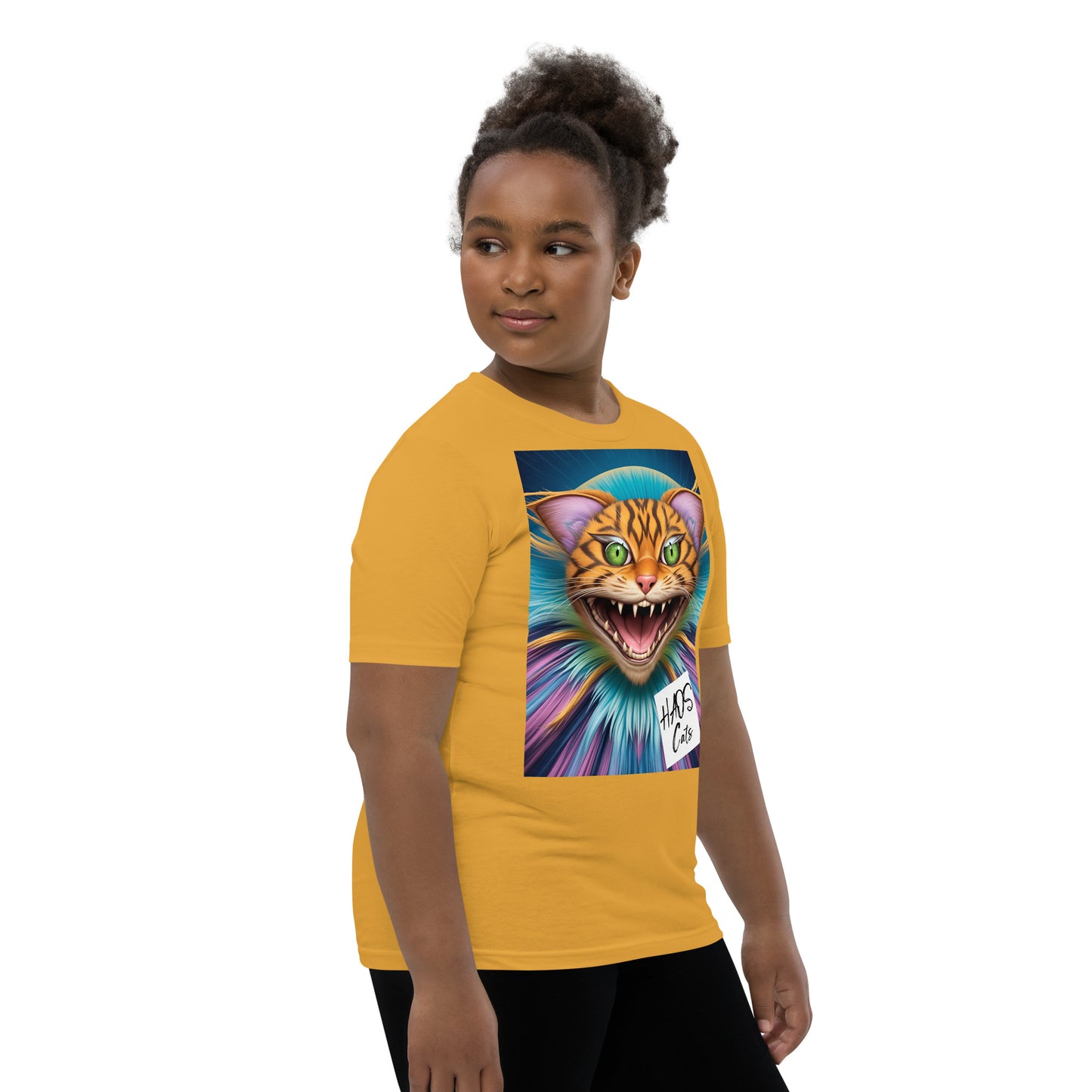 Youth Short Sleeve T-Shirt. Collection - HAOS Cats, Design - ANDRBEL STUDIO