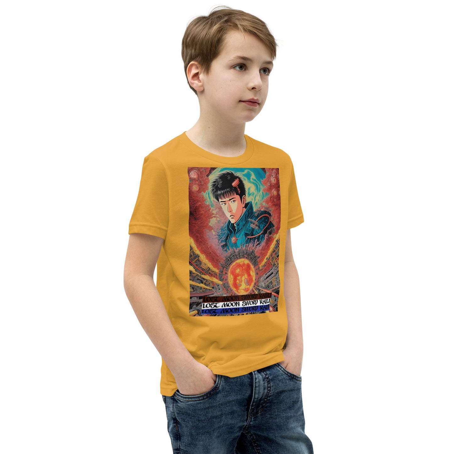 Youth Short Sleeve T-Shirt. Collection - Lost Moon Sword Kaidu, Design - ANDRBEL STUDIO