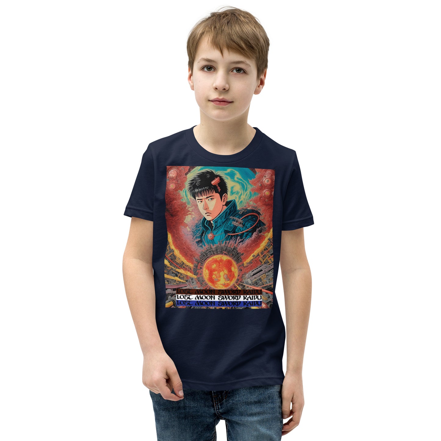 Youth Short Sleeve T-Shirt. Collection - Lost Moon Sword Kaidu, Design - ANDRBEL STUDIO
